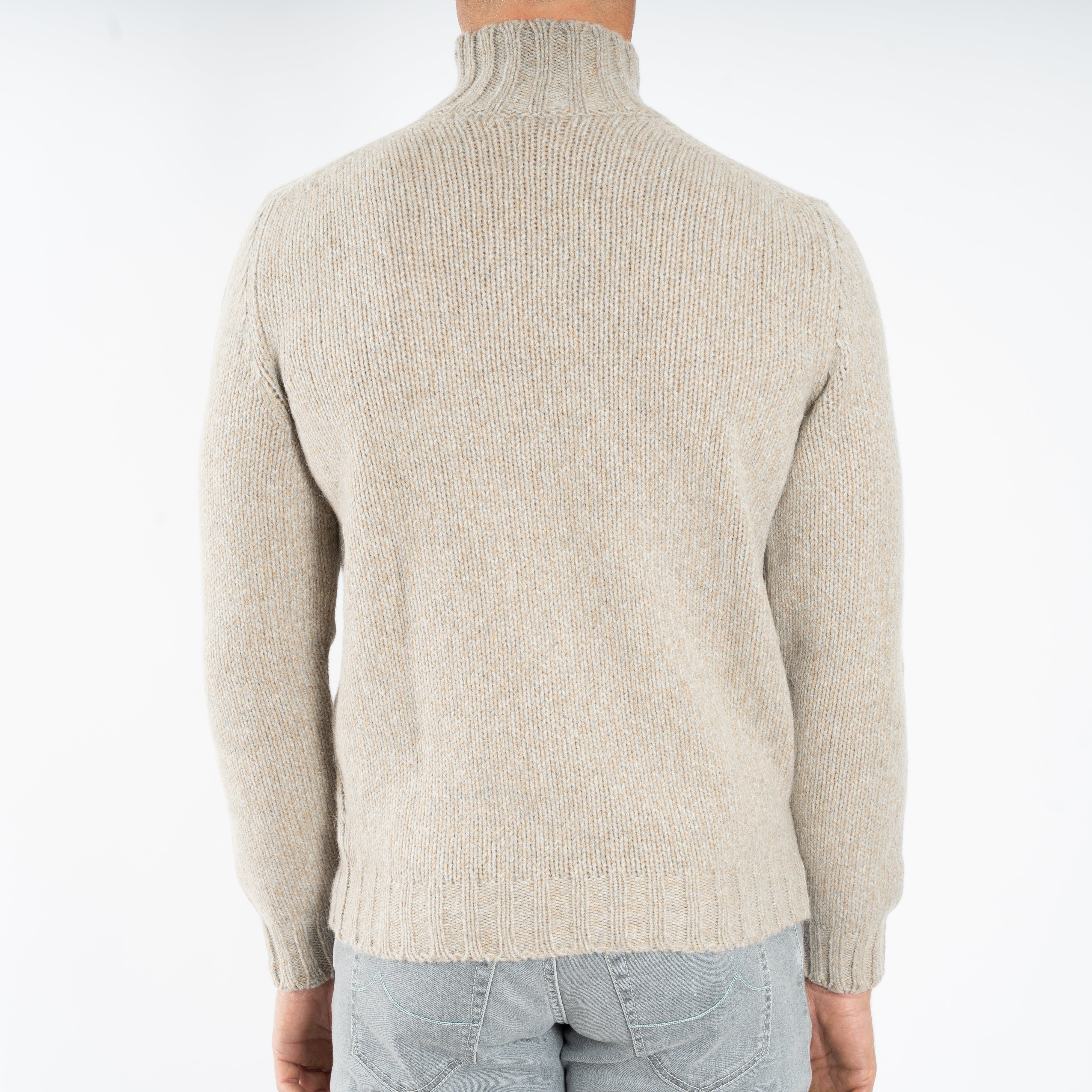 Fedeli Gebreide Turtleneck Beige | Onda Alpaca