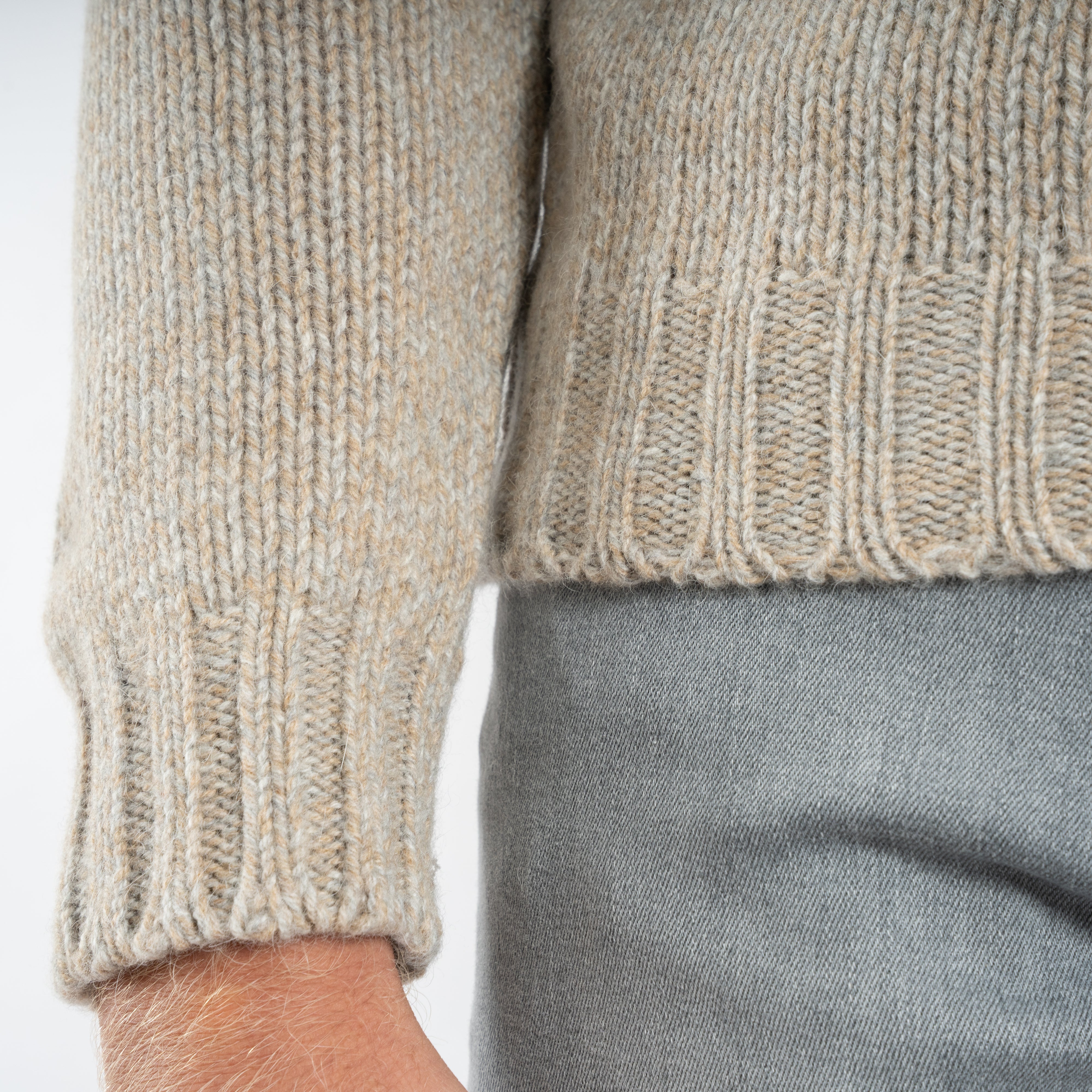 Fedeli Gebreide Turtleneck Beige | Onda Alpaca
