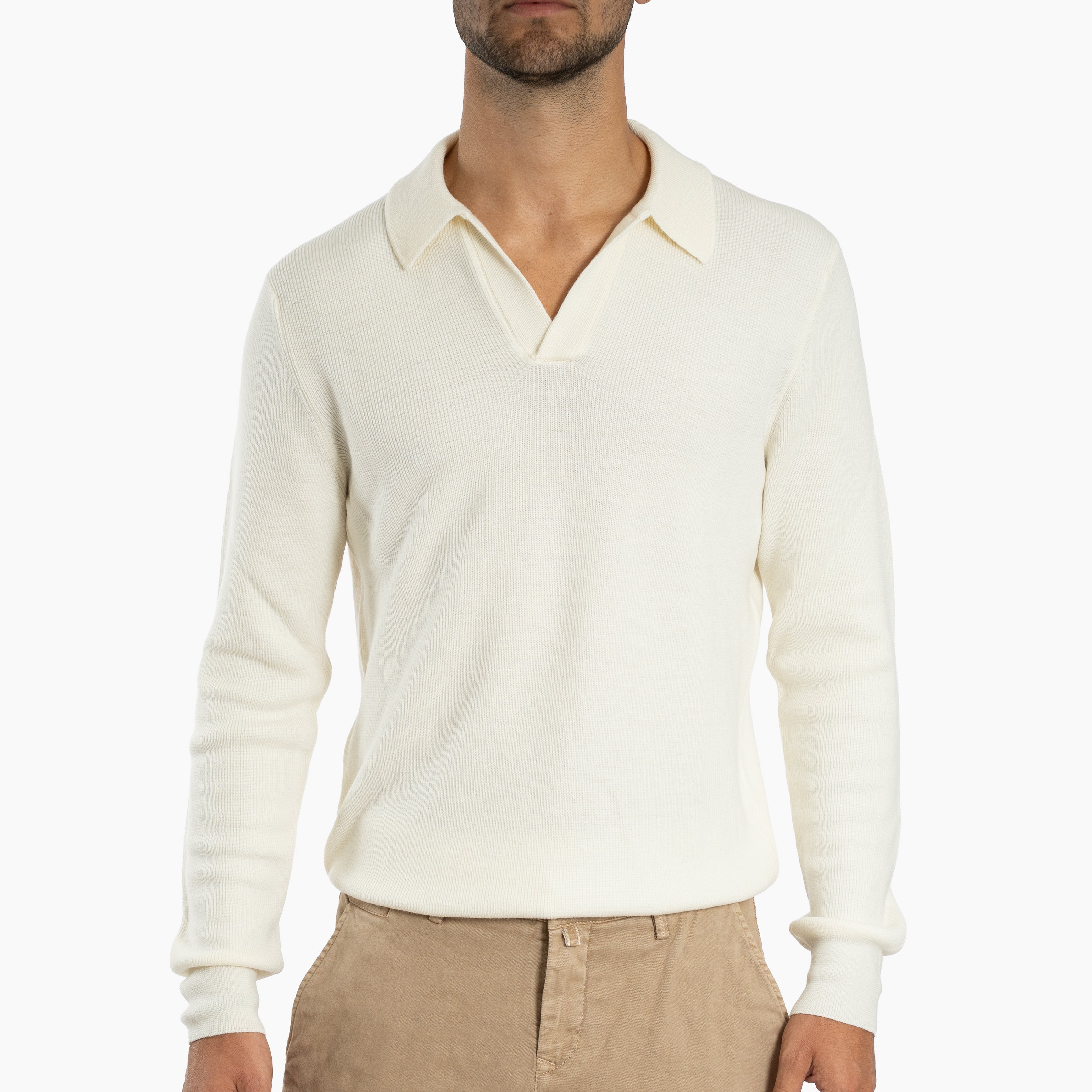 Gran Sasso Gebreide Trui Polokraag Creme | Extrafine Merino