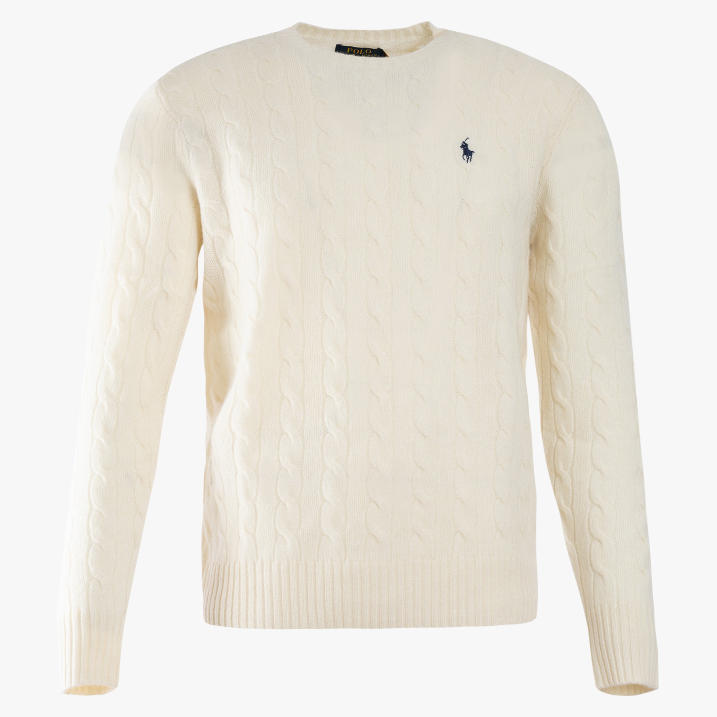 Ralph Lauren Gebreide Kabeltrui Crème | Wol-Cashmere