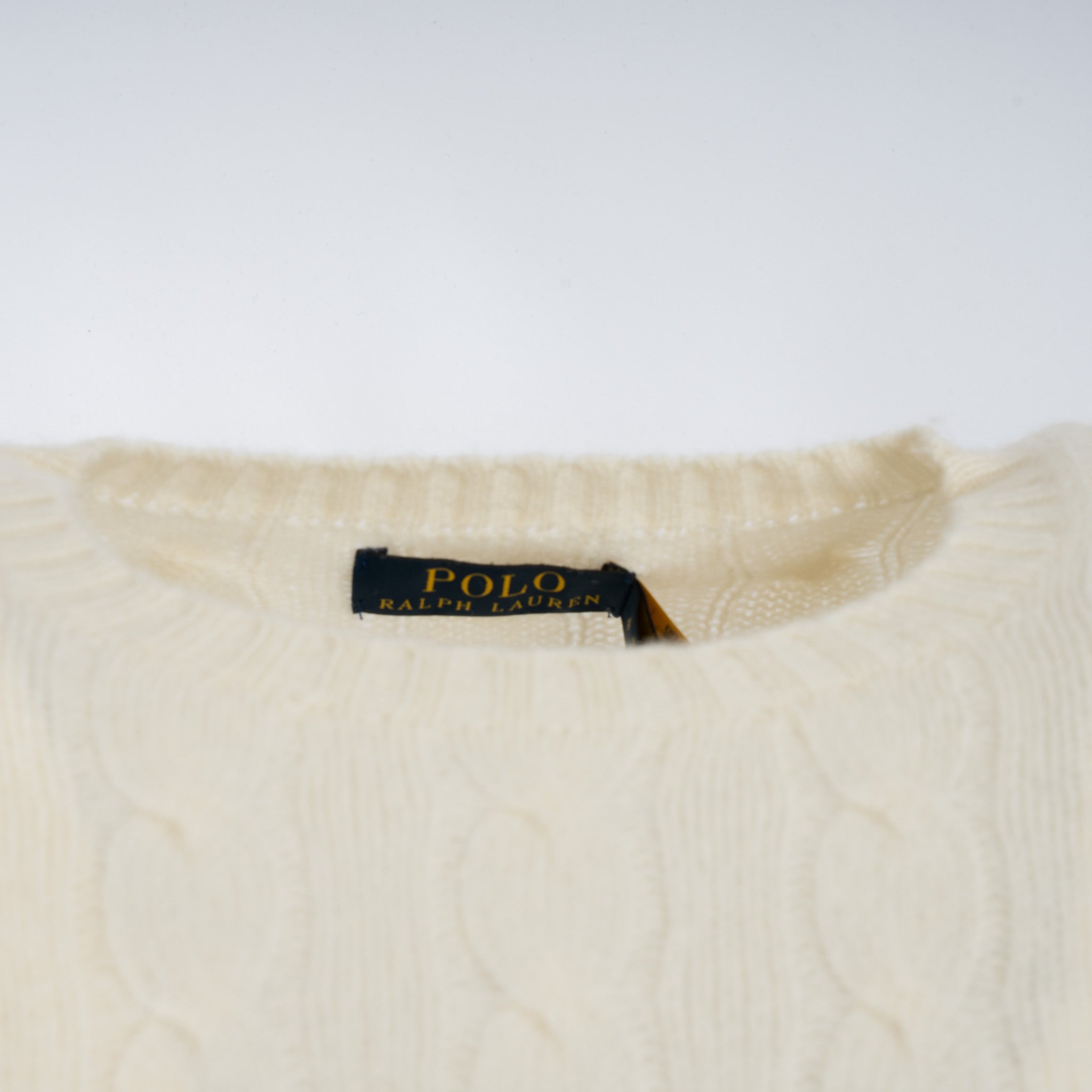 Ralph Lauren Gebreide Kabeltrui Crème | Wol-Cashmere