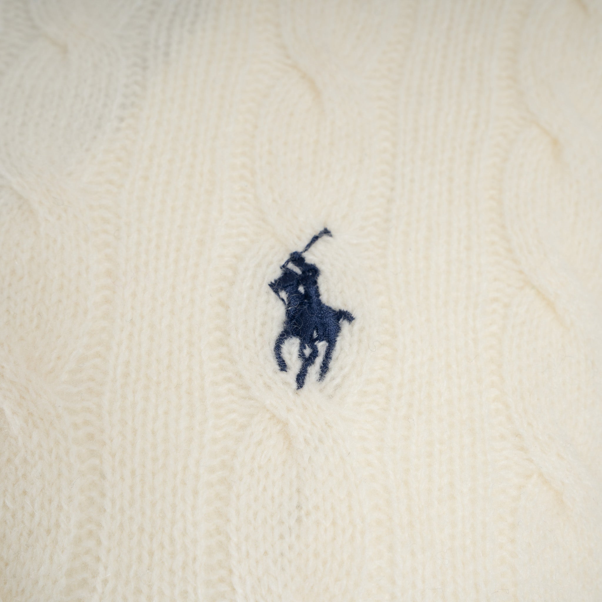 Ralph Lauren Gebreide Kabeltrui Crème | Wol-Cashmere