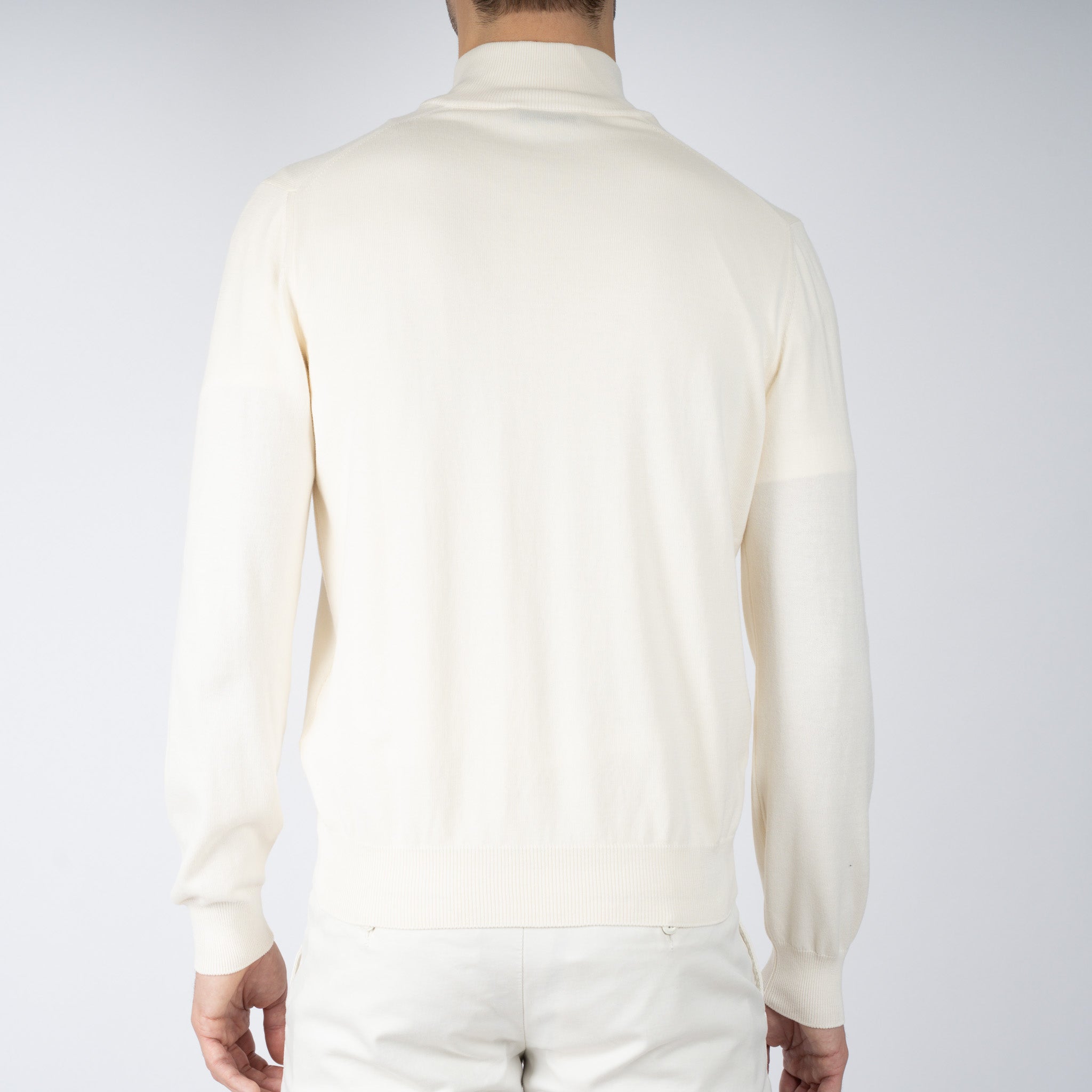 Gran Sasso Gebreide Trui met Rits Crème | Egyptian Cotton