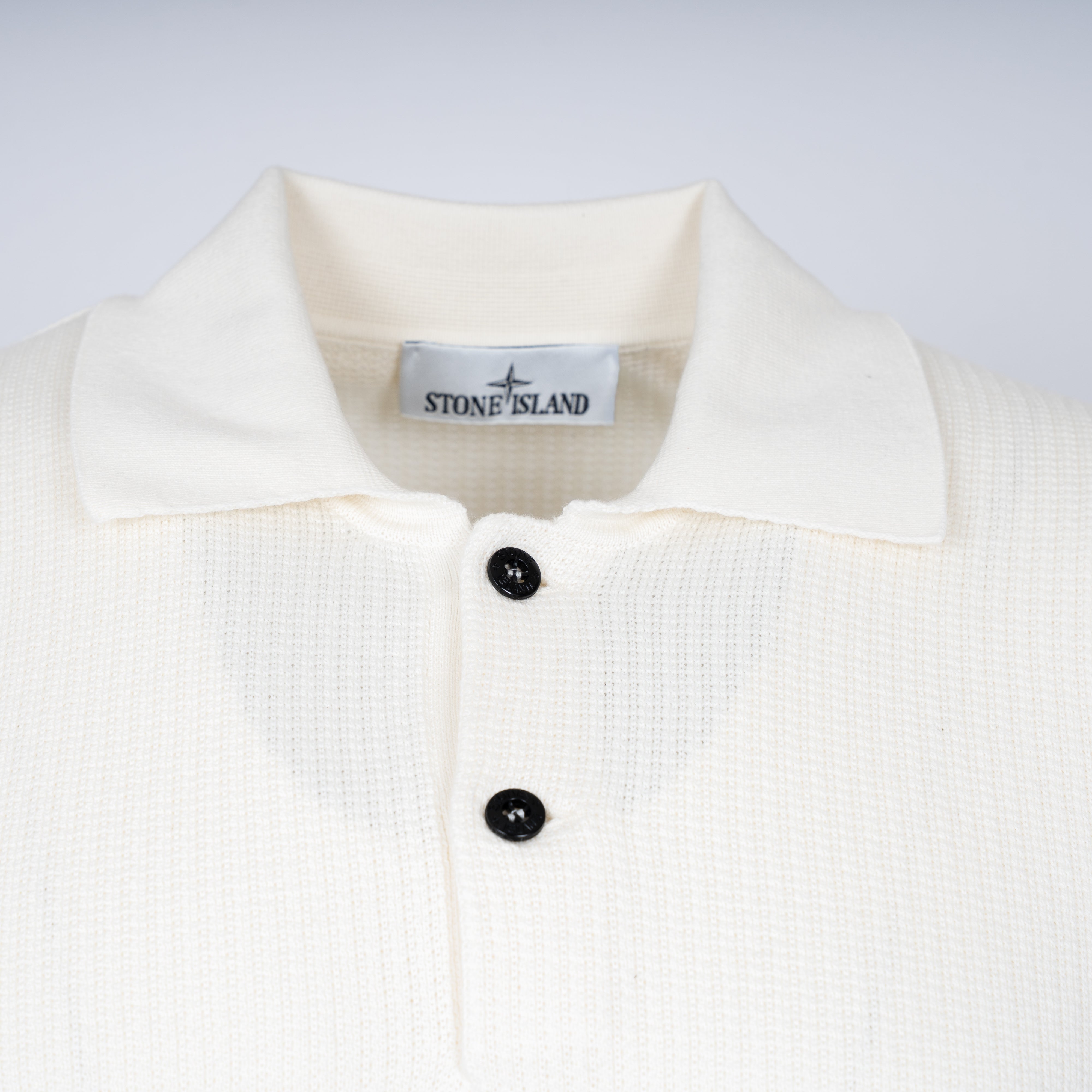 Stone Island Gebreide Polotrui Crème | Micro Stitch
