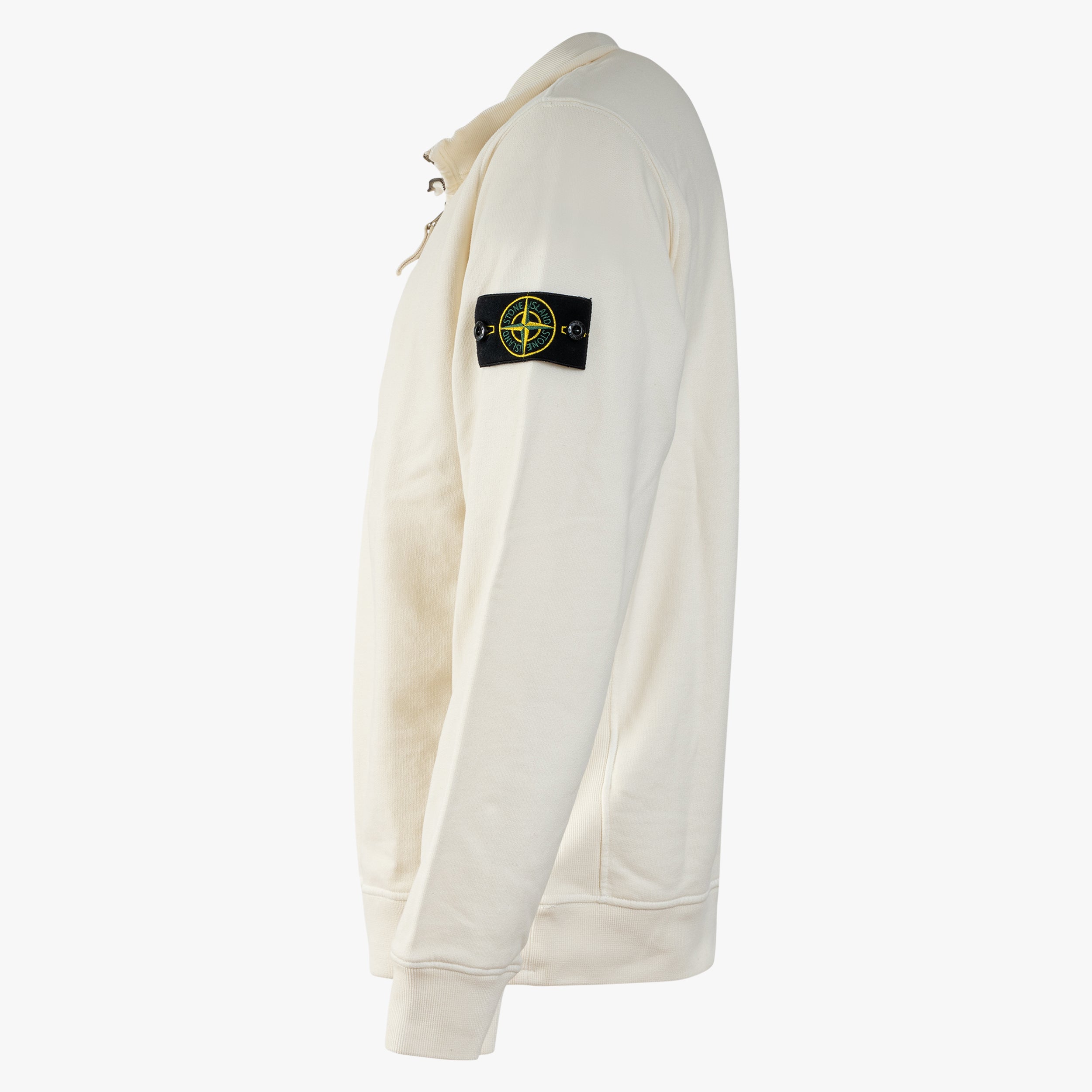 Stone Island Sweater met Rits Crème | Brushed Cotton