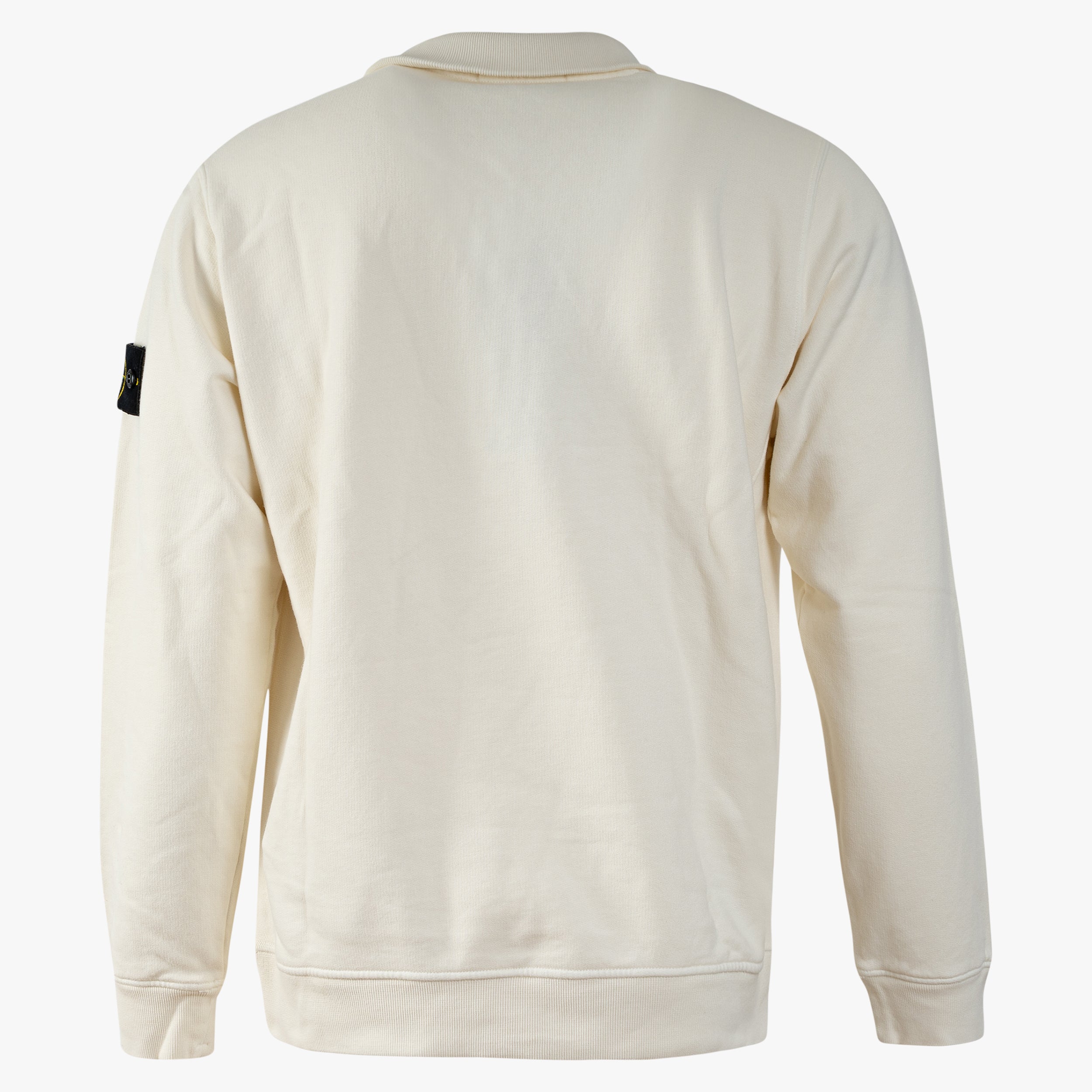 Stone Island Sweater met Rits Crème | Brushed Cotton