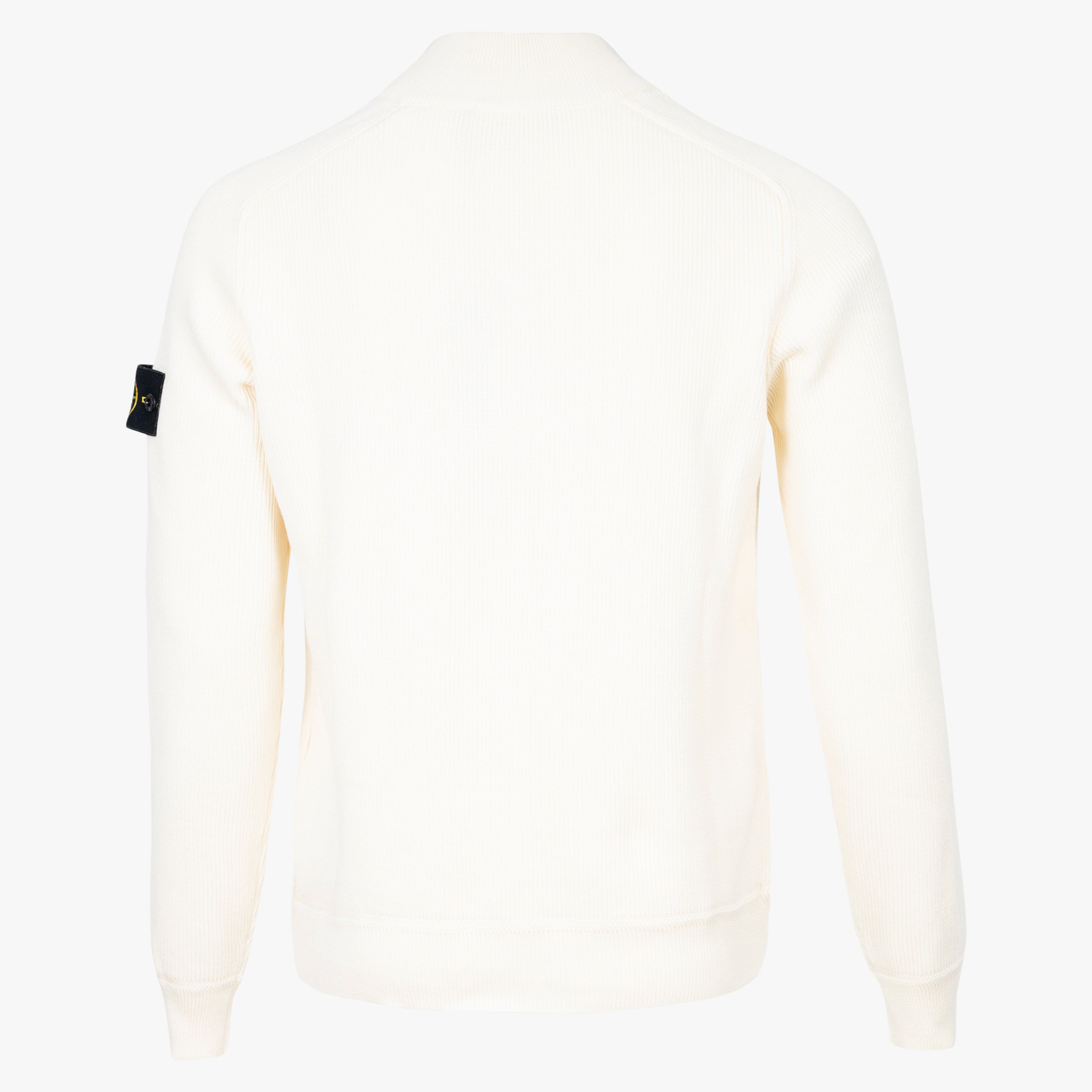 Stone Island Gebreide Trui met Rits Crème | Soft Organic Cotton