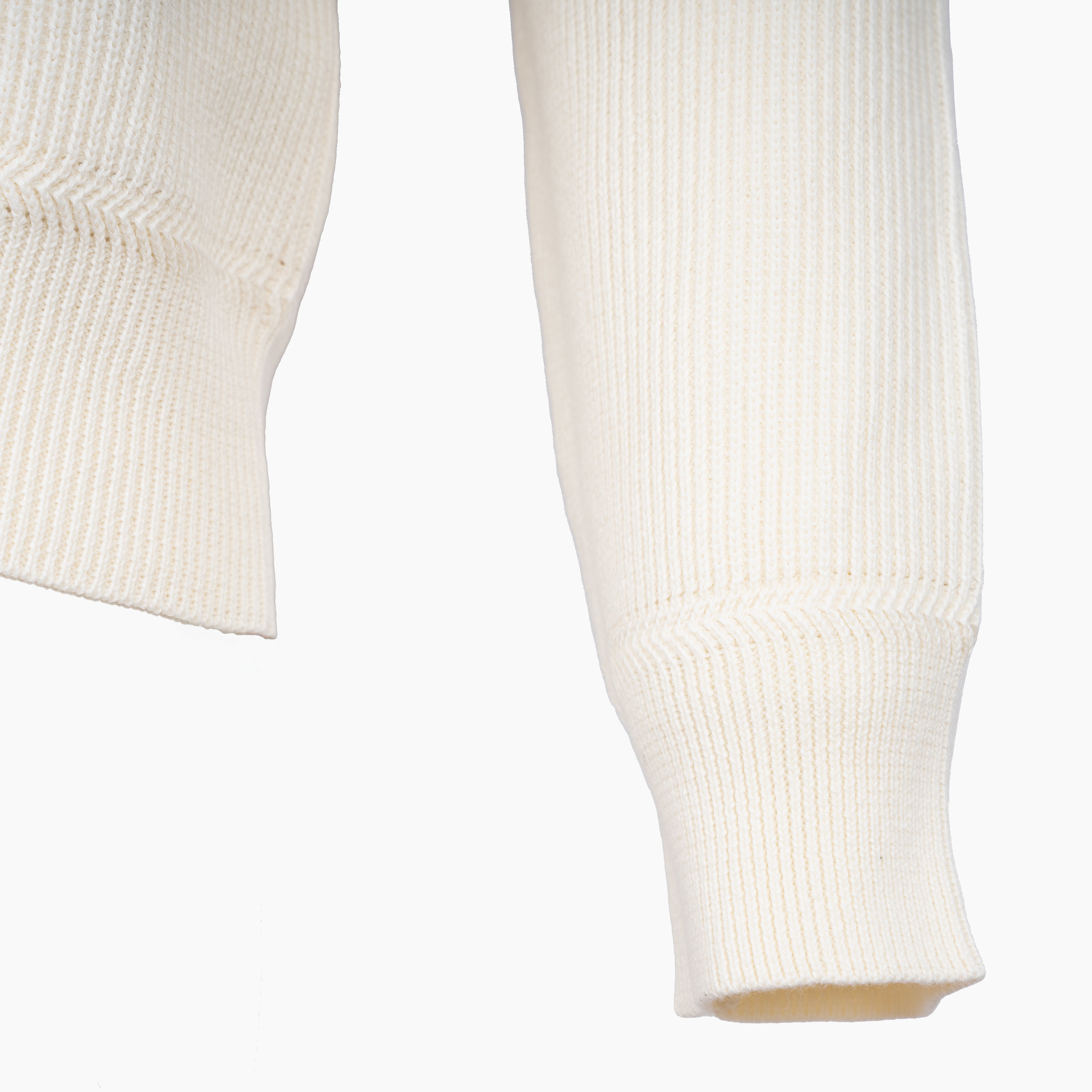 Stone Island Gebreide Trui met Rits Crème | Soft Organic Cotton