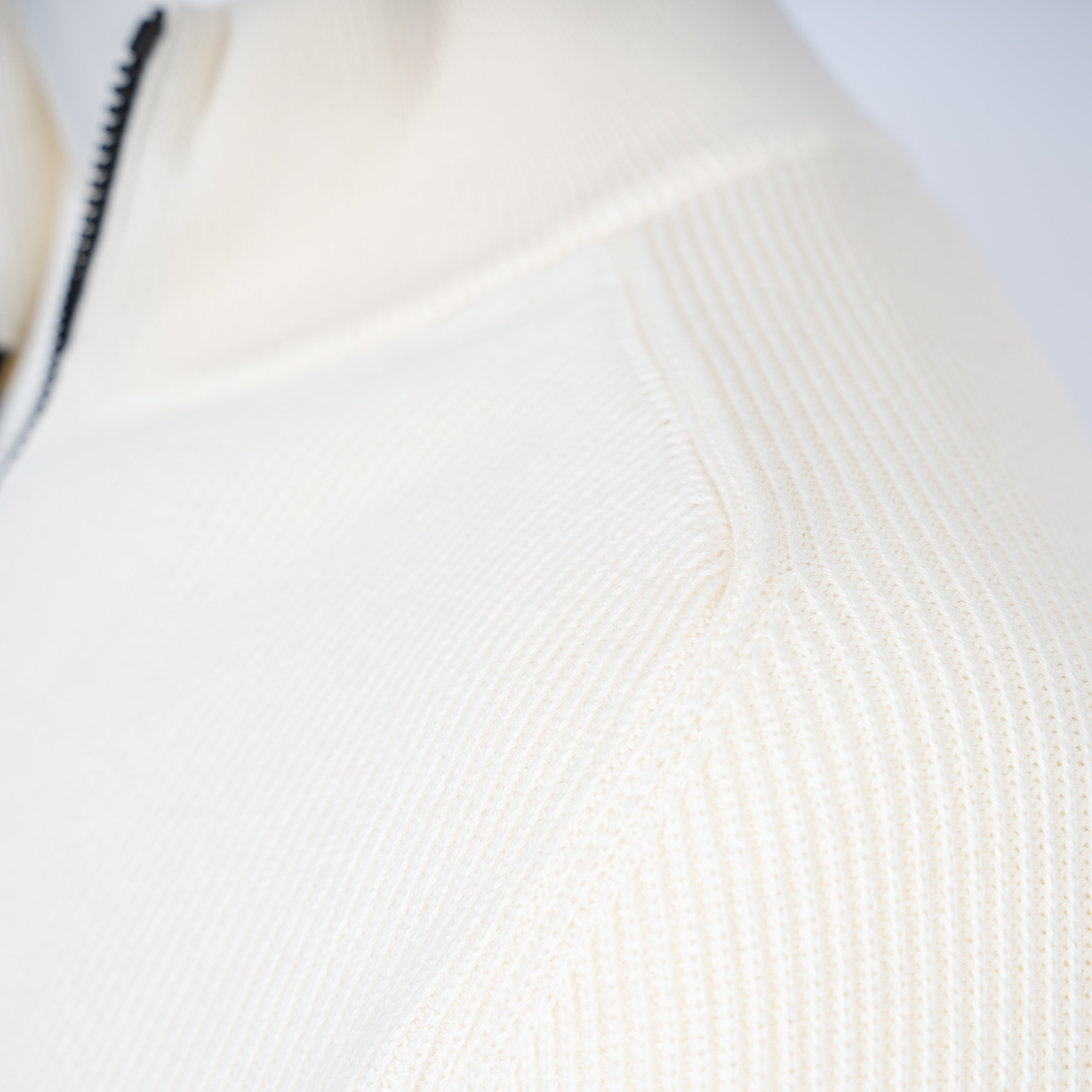 Stone Island Gebreide Trui met Rits Crème | Soft Organic Cotton