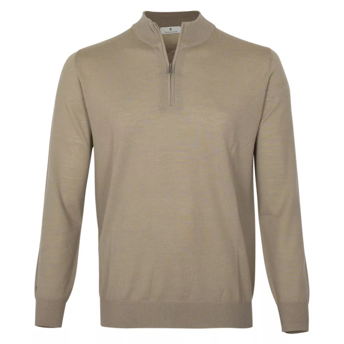 Thomas Maine Trui met rits beige