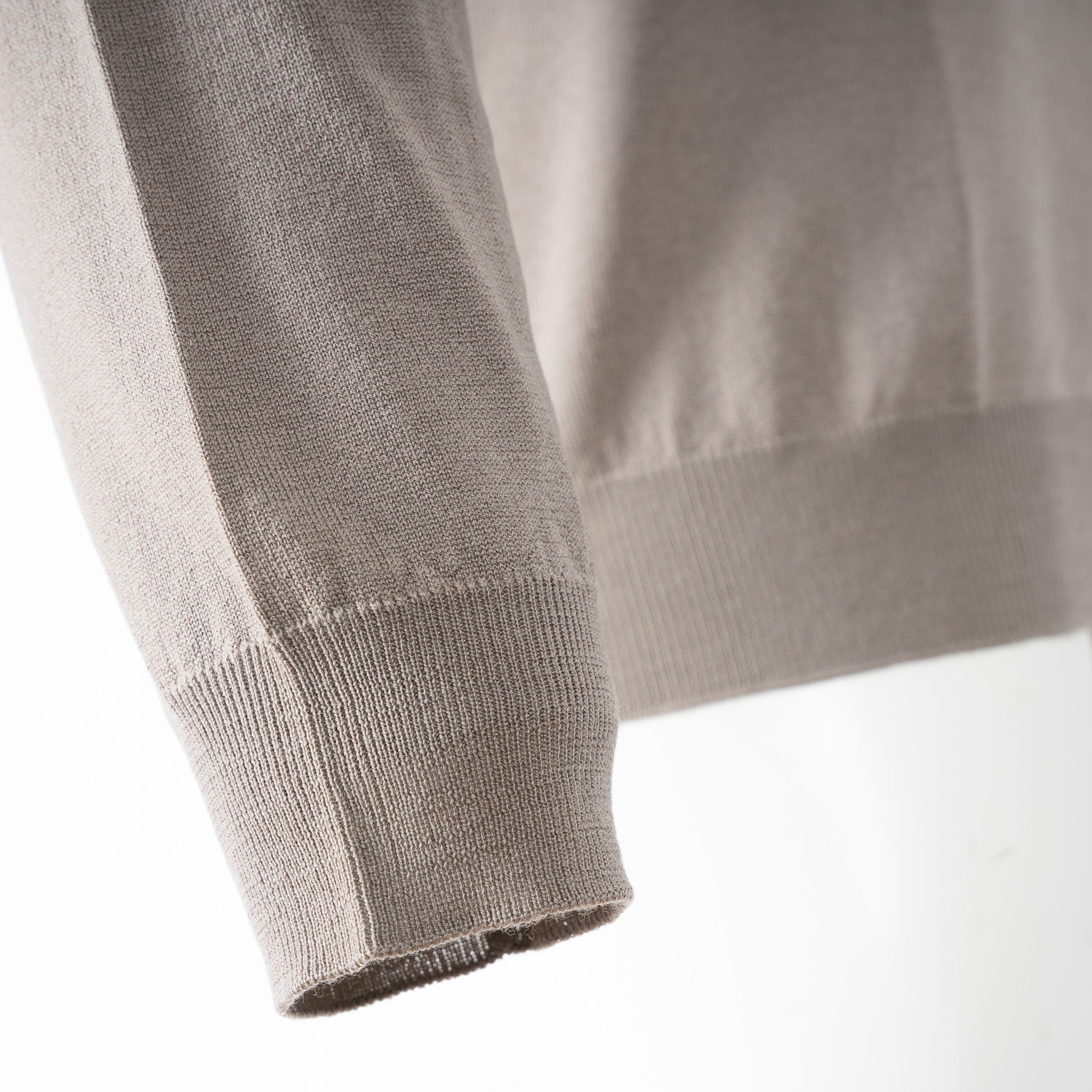 Zanone Gebreide ronde hals trui beige | Flexwool