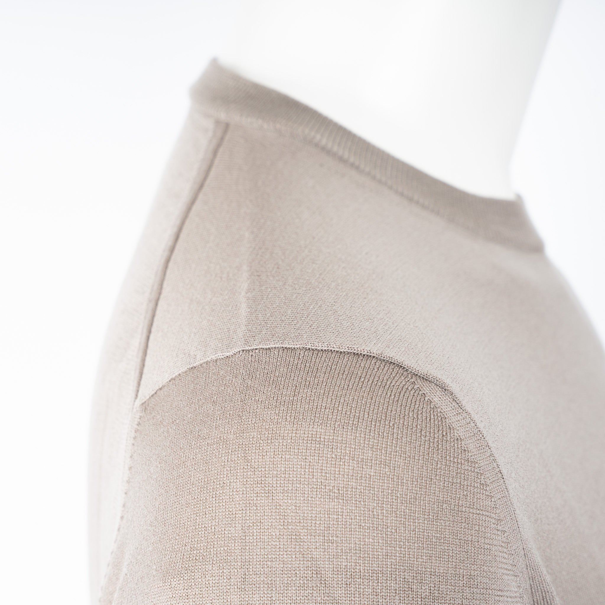 Zanone Gebreide ronde hals trui beige | Flexwool