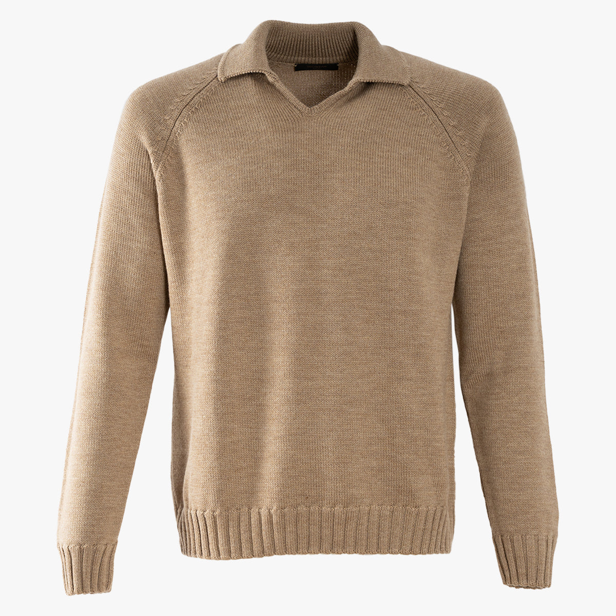 Zanone Gebreide Trui met Polokraag Camel