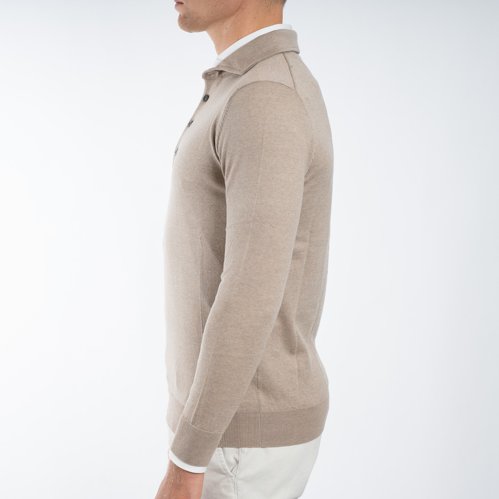 SEVEN DIALS Gebreide Polotrui Beige | Cooper
