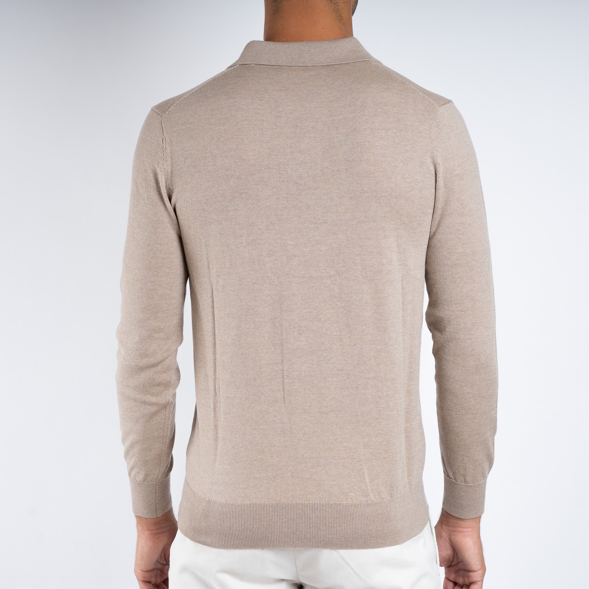 SEVEN DIALS Gebreide Buttonless Polotrui Zand | Wyot