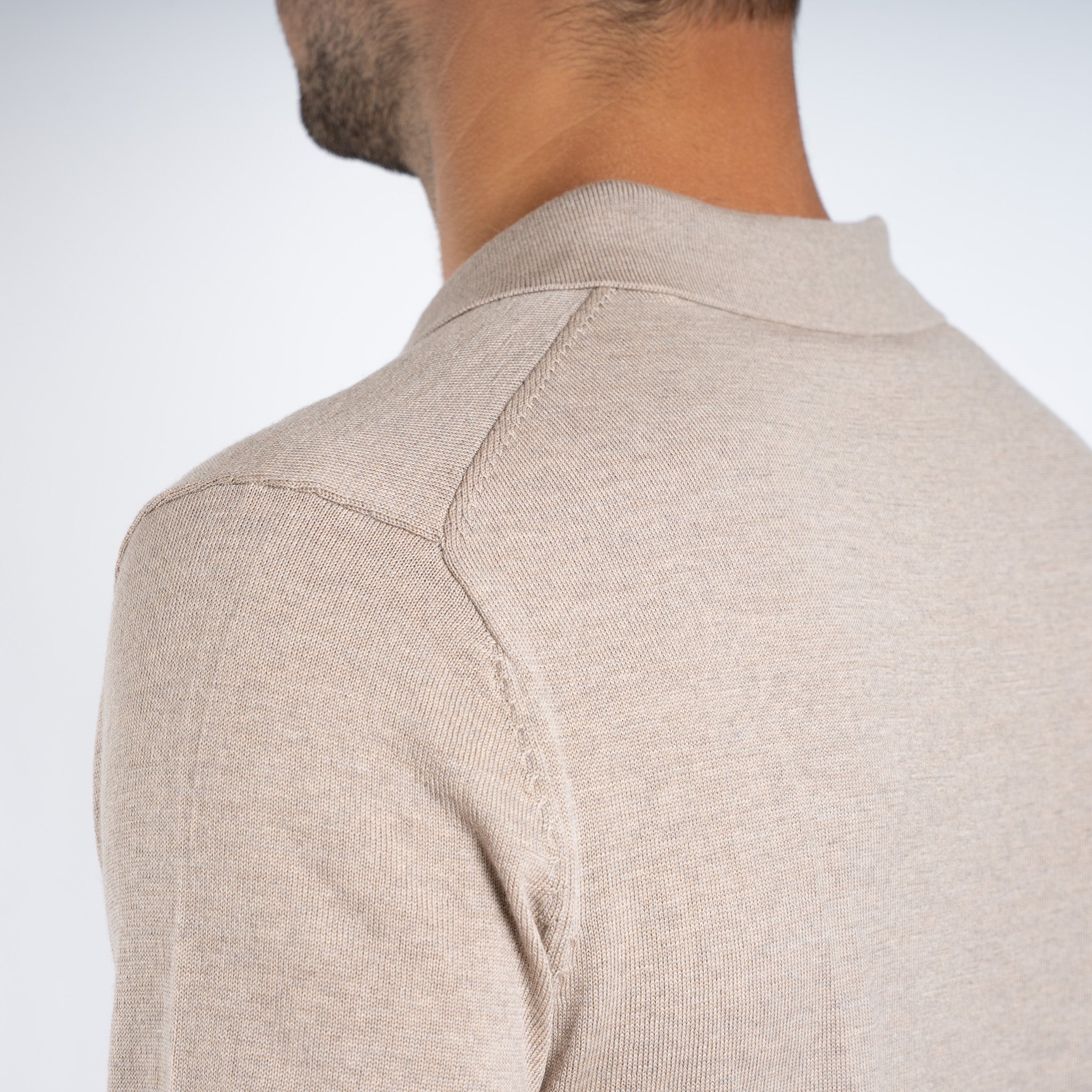 SEVEN DIALS Gebreide Buttonless Polotrui Zand | Wyot