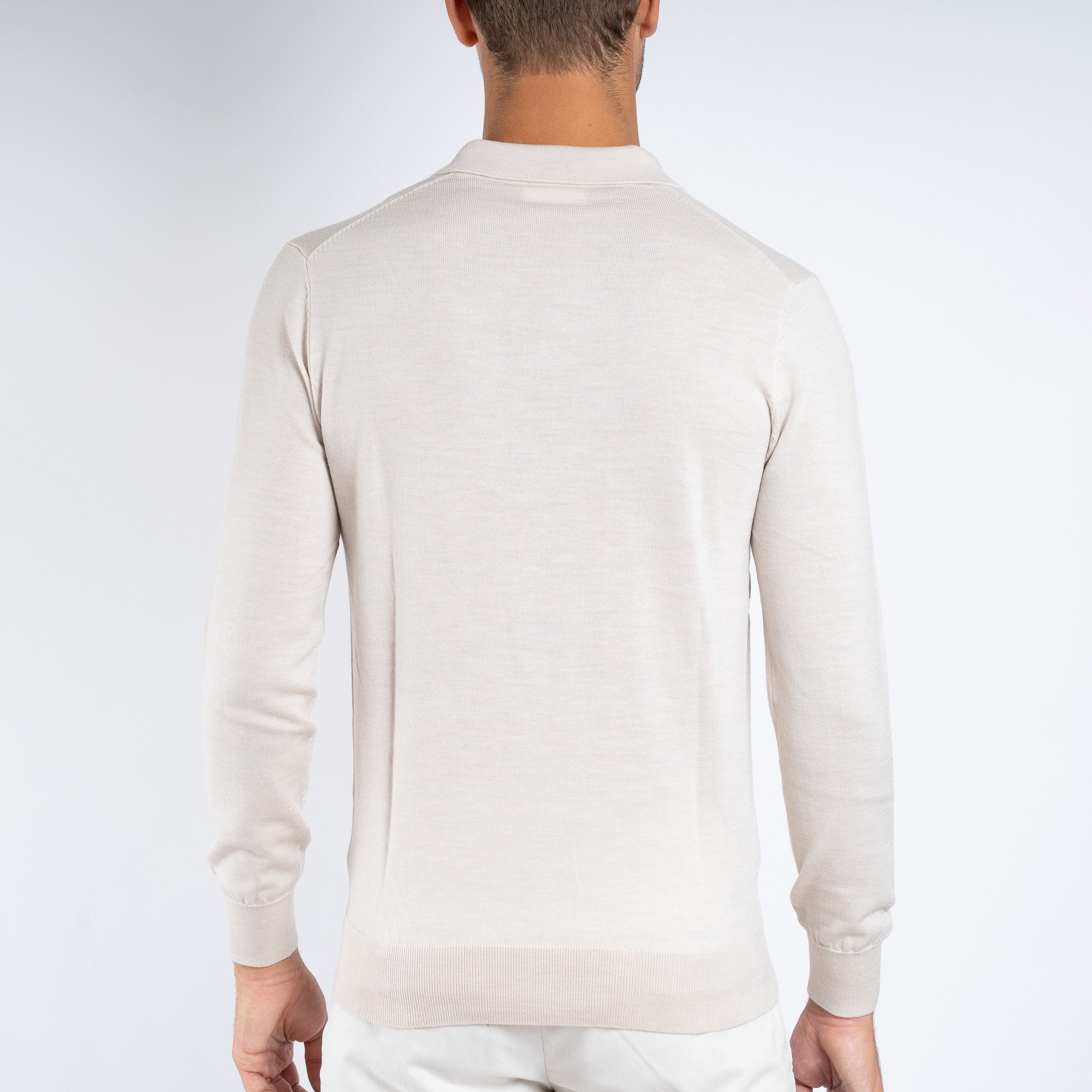 SEVEN DIALS Gebreide Buttonless Polotrui Beige | Wyot