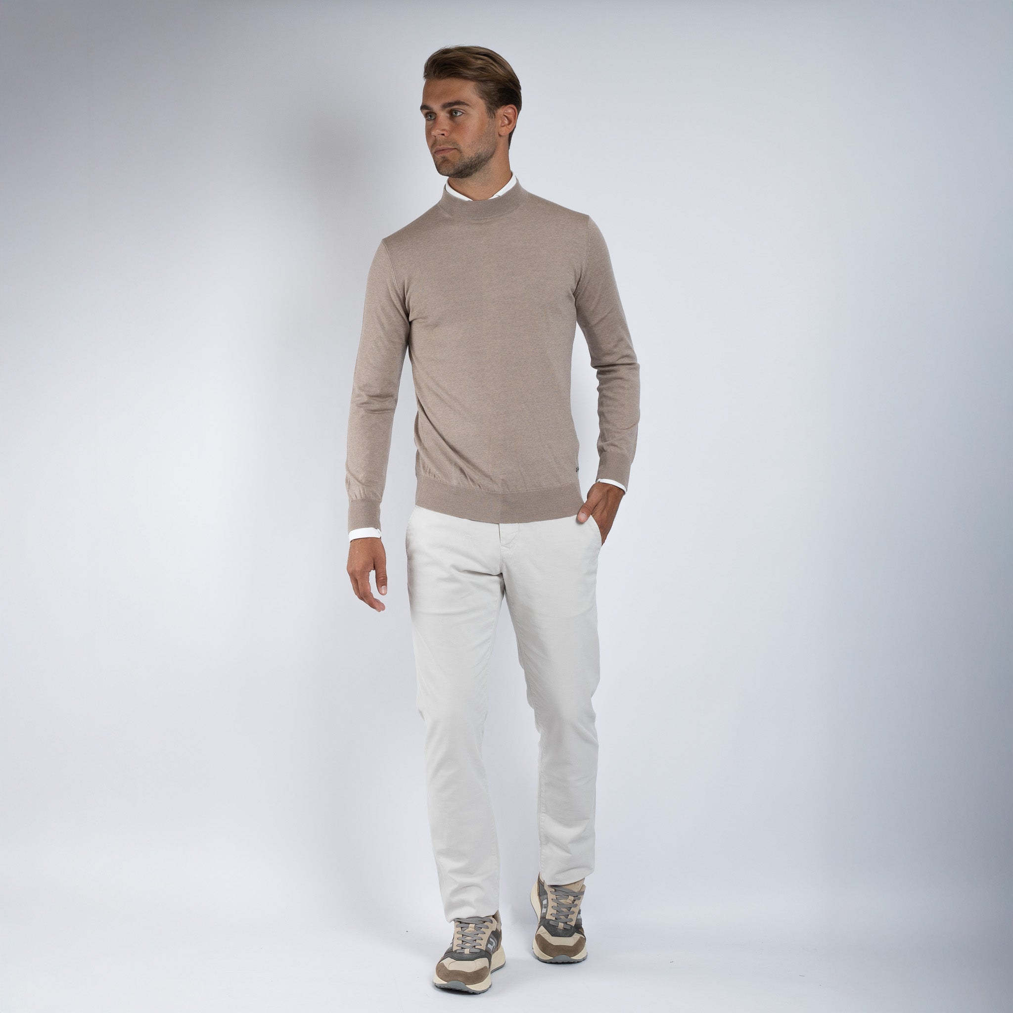 SEVEN DIALS Gebreide Turtleneck Trui Zand | Goy