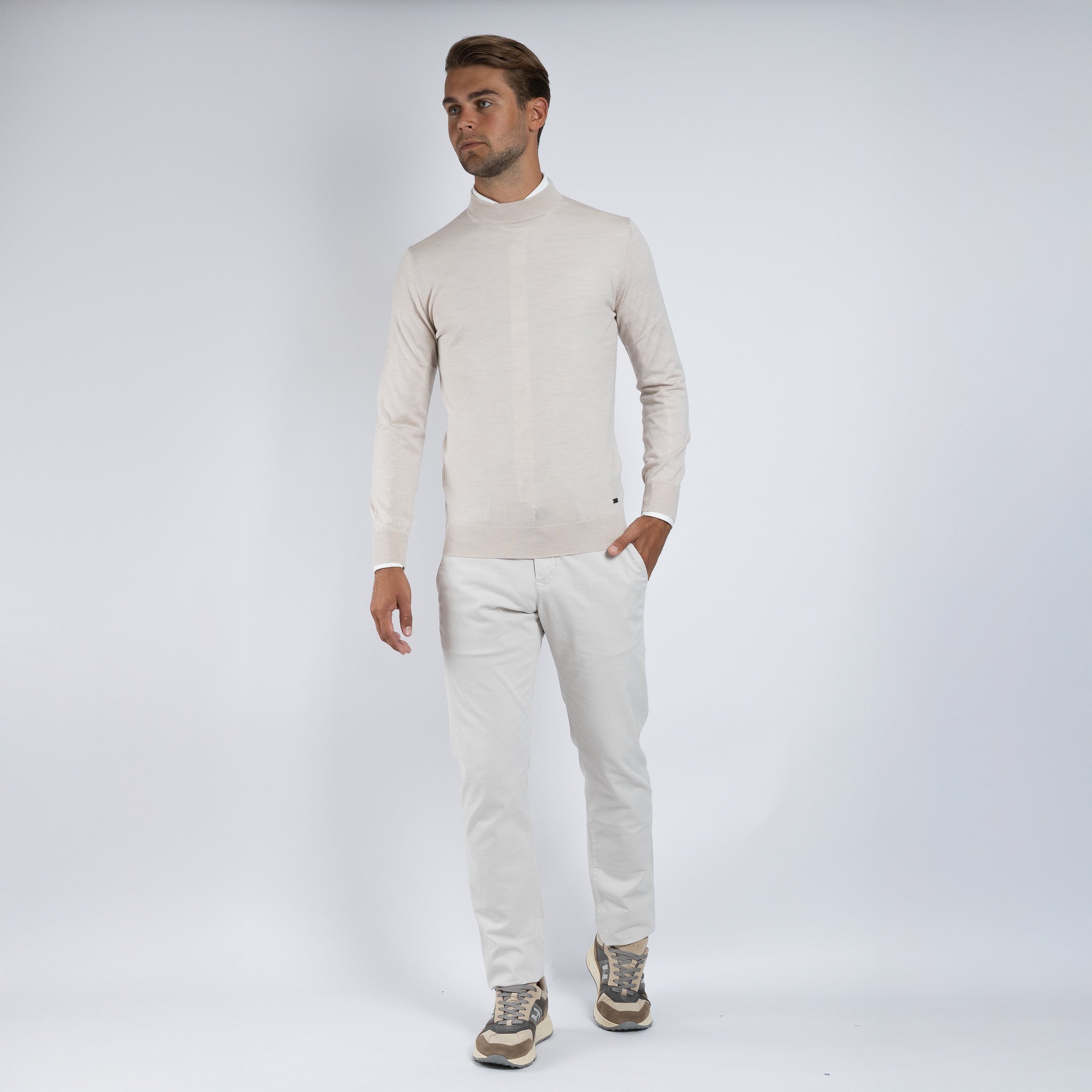 SEVEN DIALS Gebreide Turtleneck Trui Beige | Goy