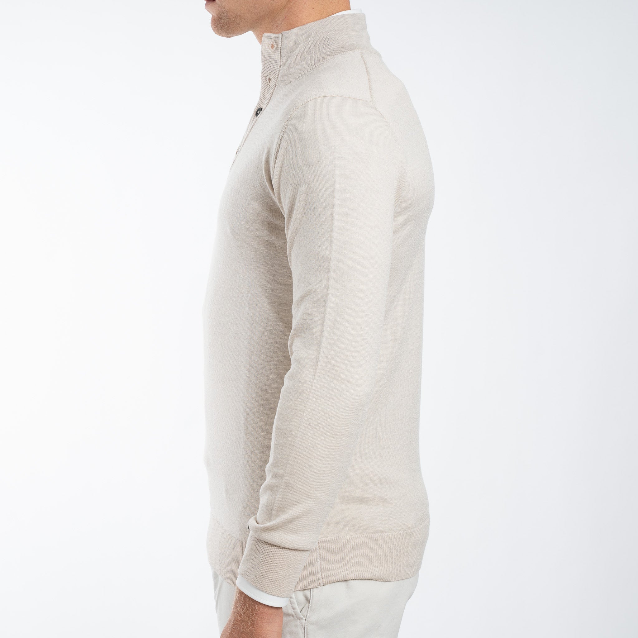 SEVEN DIALS Gebreide Trui met Knopenlijst Beige | Payton
