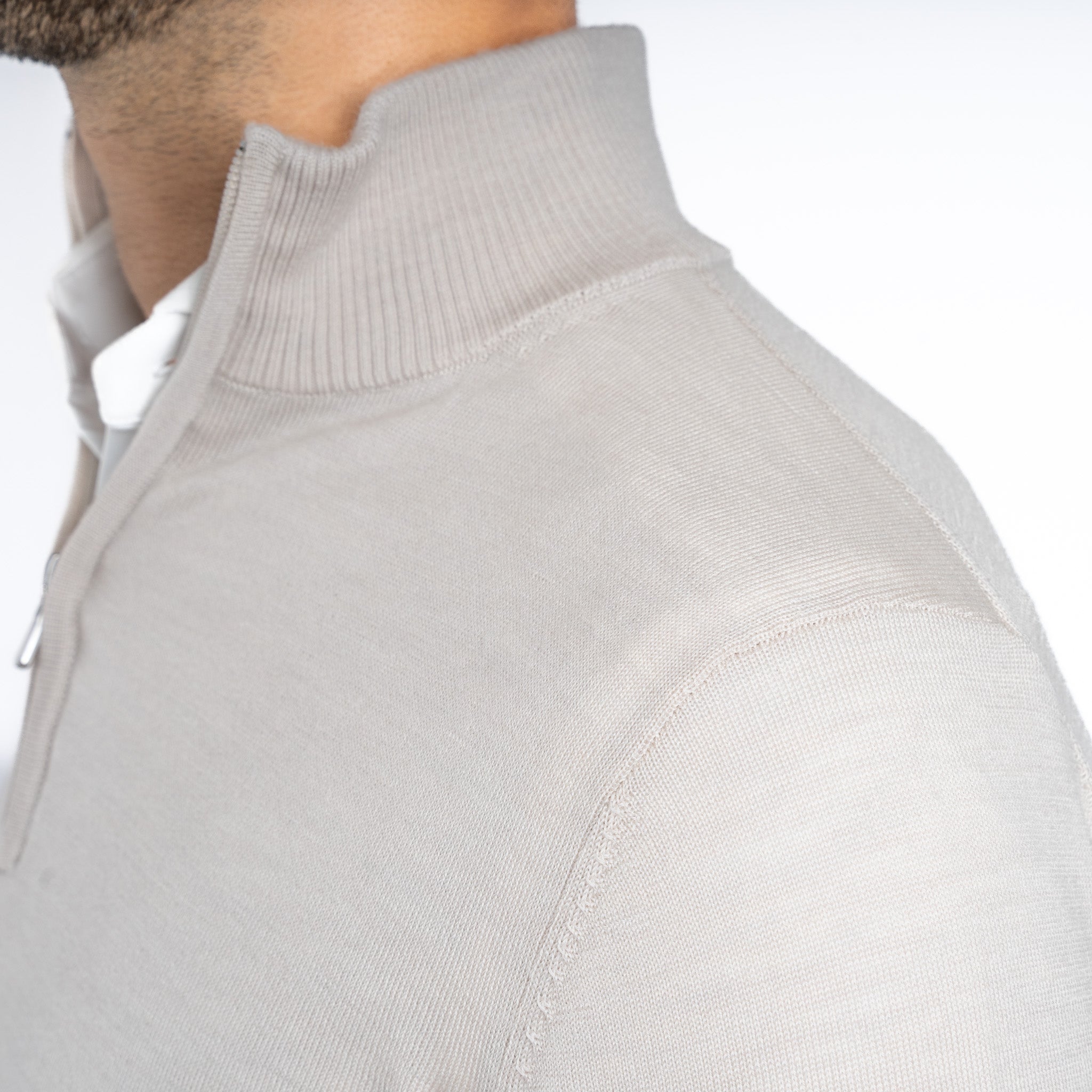 SEVEN DIALS Gebreide Trui met Rits Beige | Saul