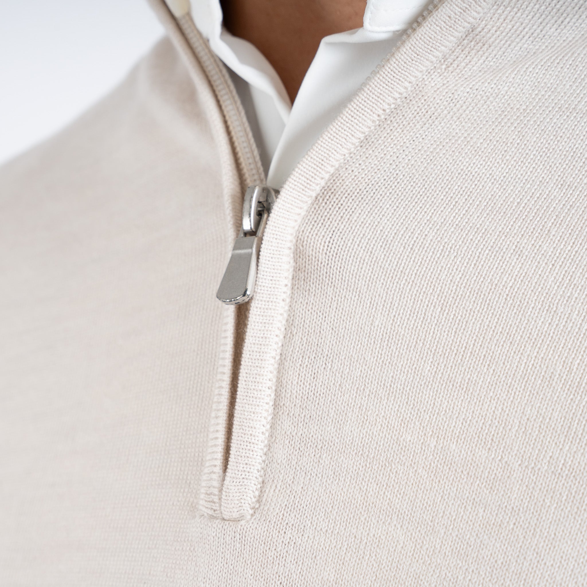 SEVEN DIALS Gebreide Trui met Rits Beige | Saul