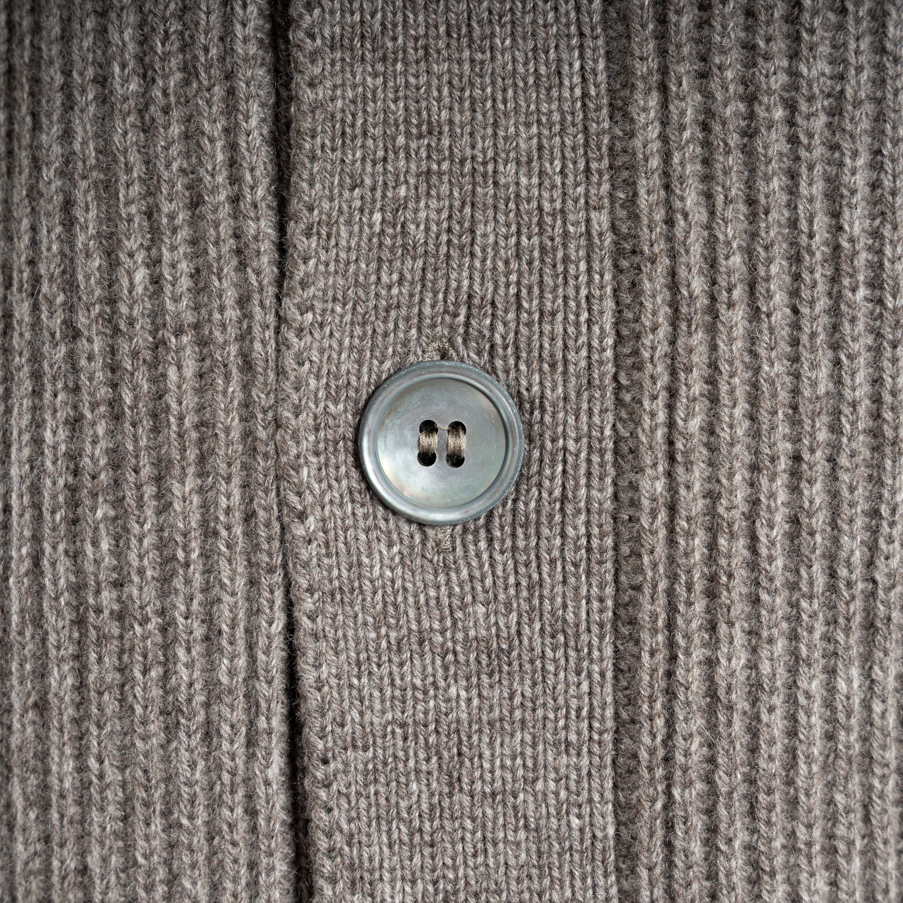Gran Sasso Gebreid Knoopvest Taupe | Cashmere Lana