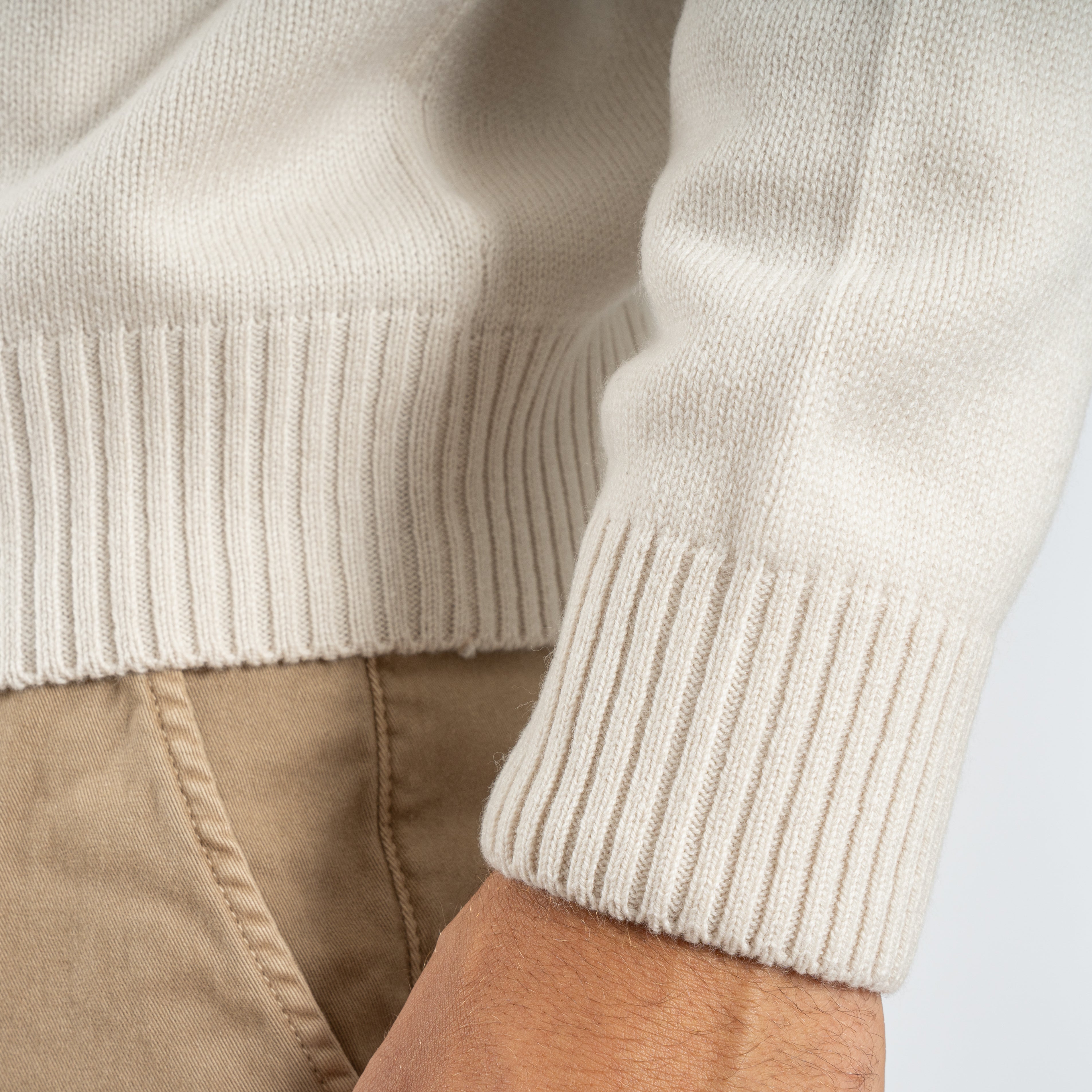 Gran Sasso Gebreide Trui met Rits Off-White | Cashmere Blend