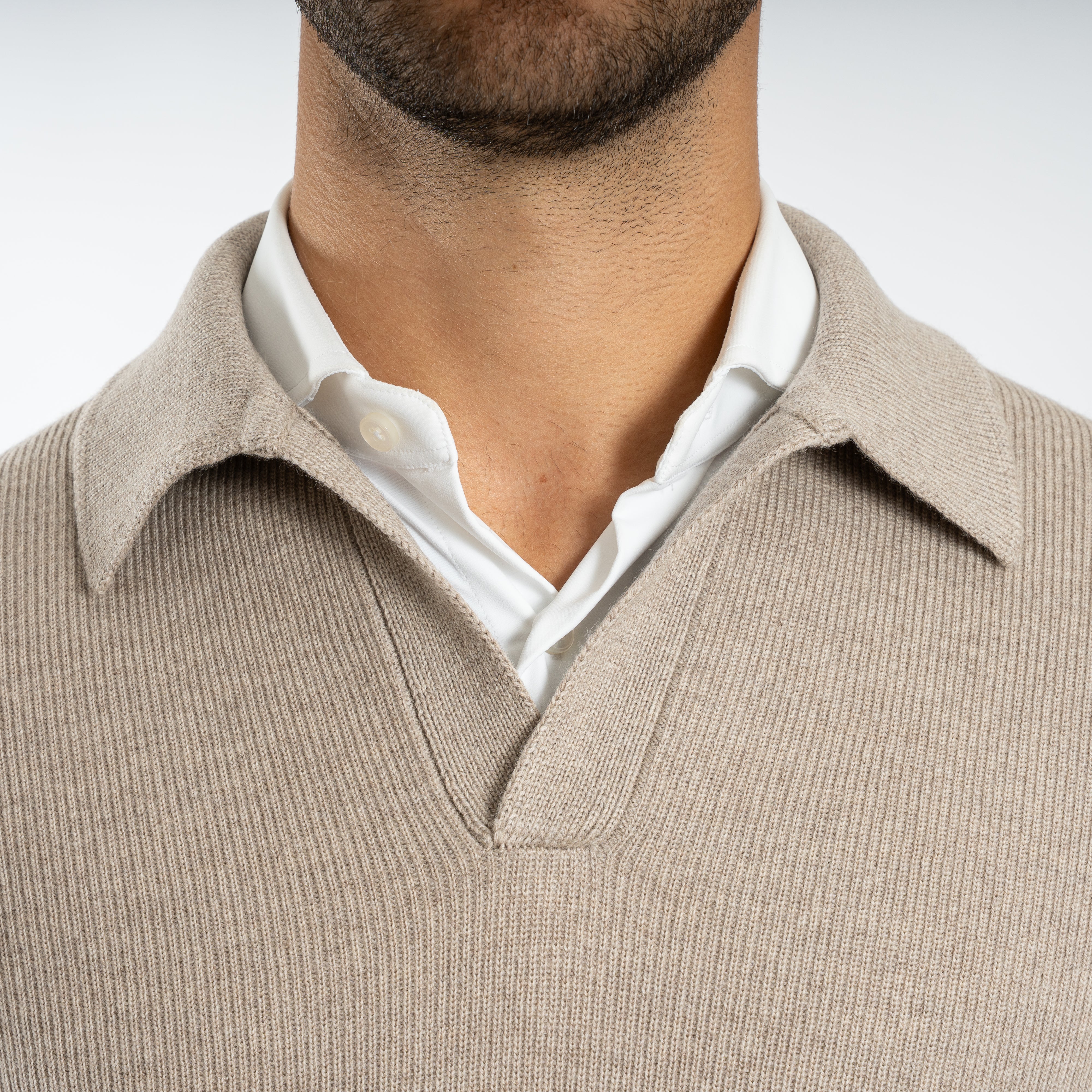 Gran Sasso Gebreide Trui Polokraag Beige | Extrafine Merino