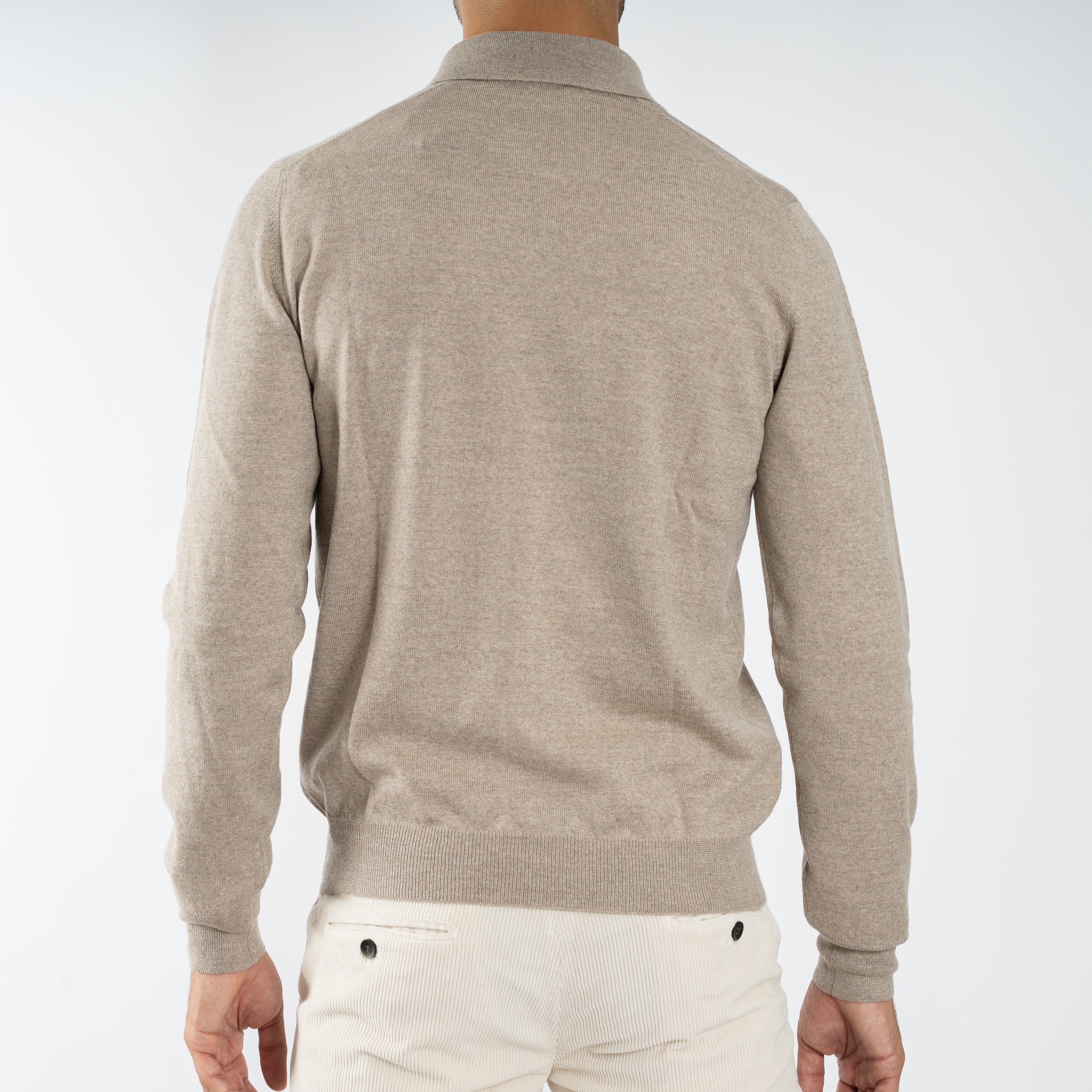 Gran Sasso Gebreide Trui met Rits Beige | Extrafine Merino