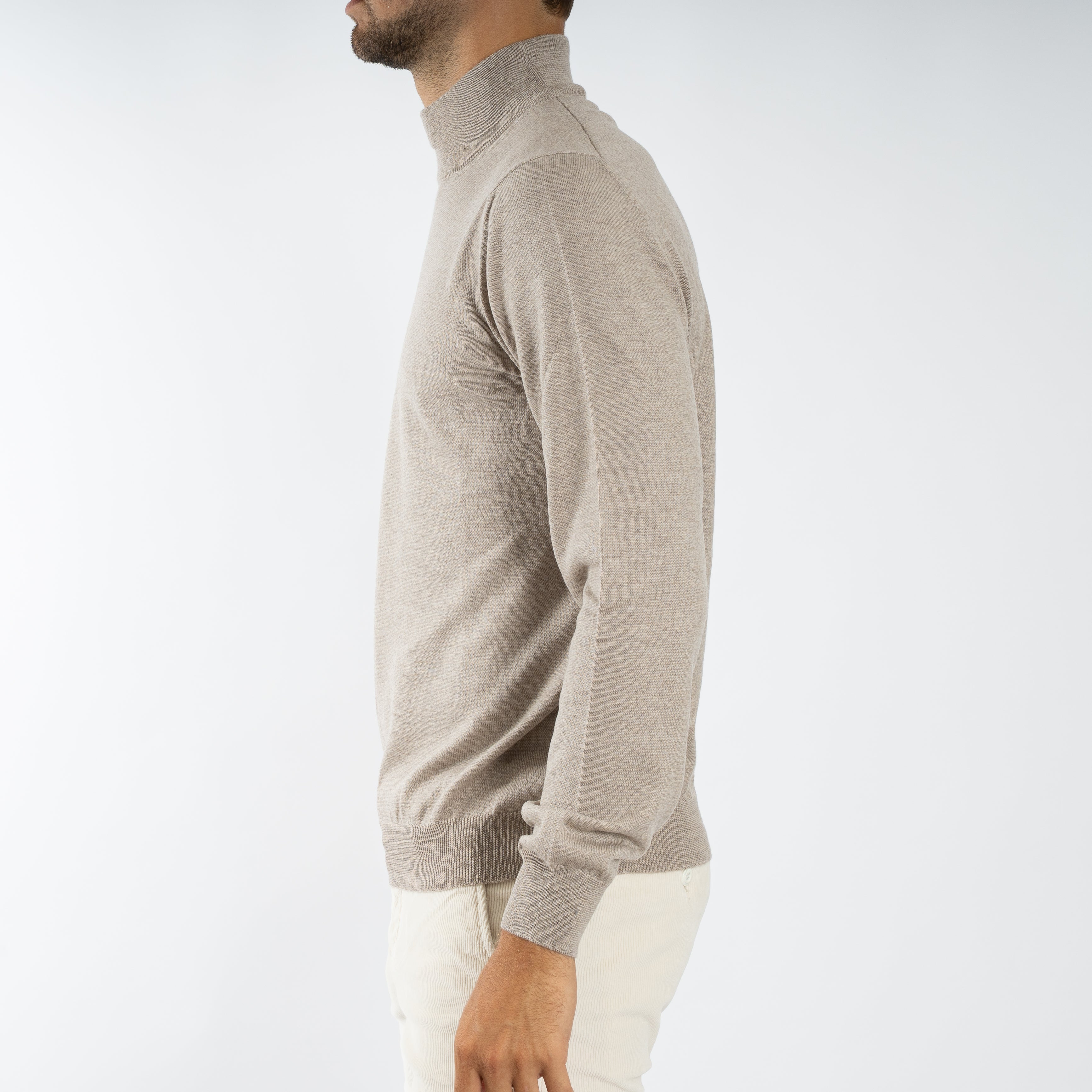 Gran Sasso Gebreide Turtleneck Trui Beige | Merino