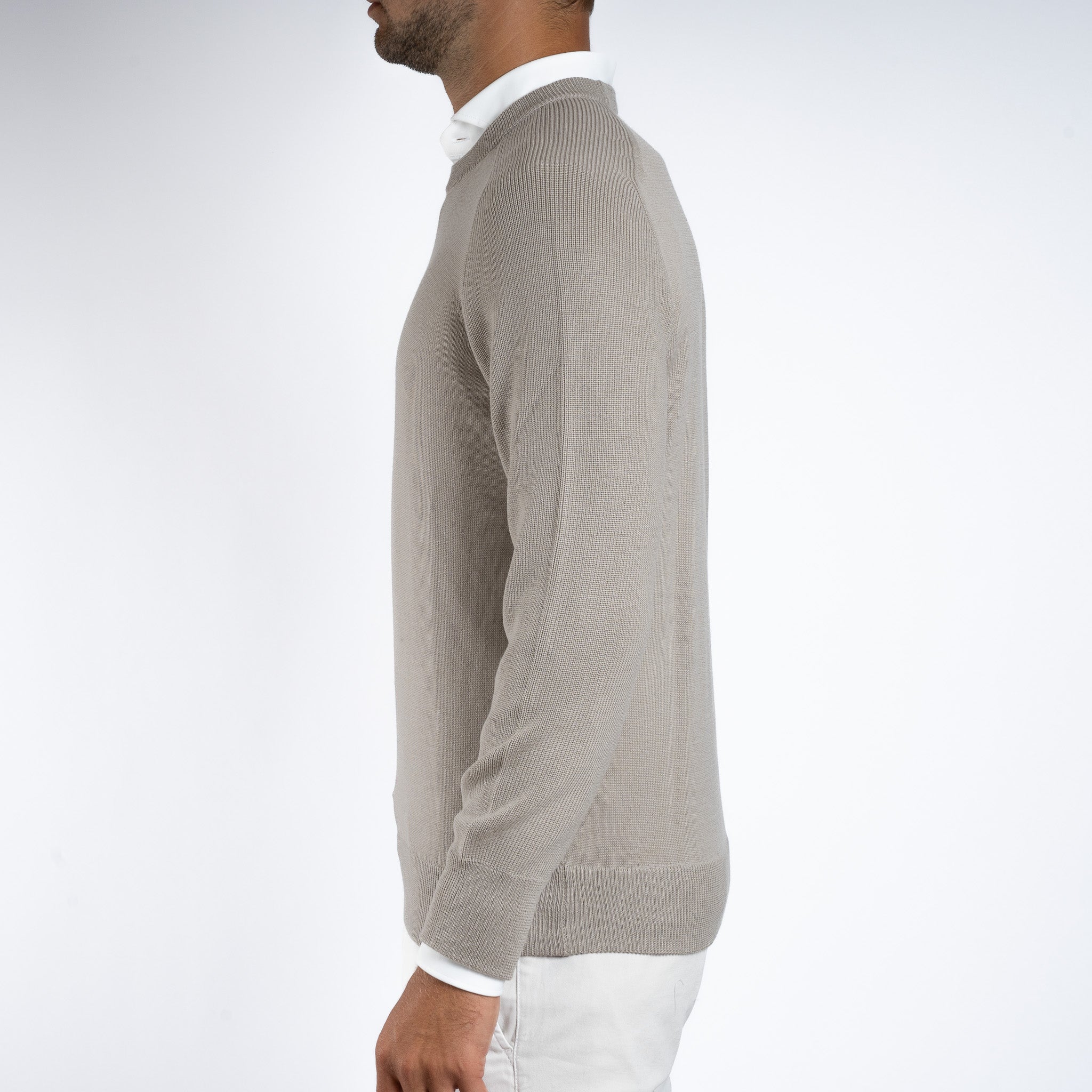 Gran Sasso Gebreide Trui Ronde Hals Beige | Rain Wool