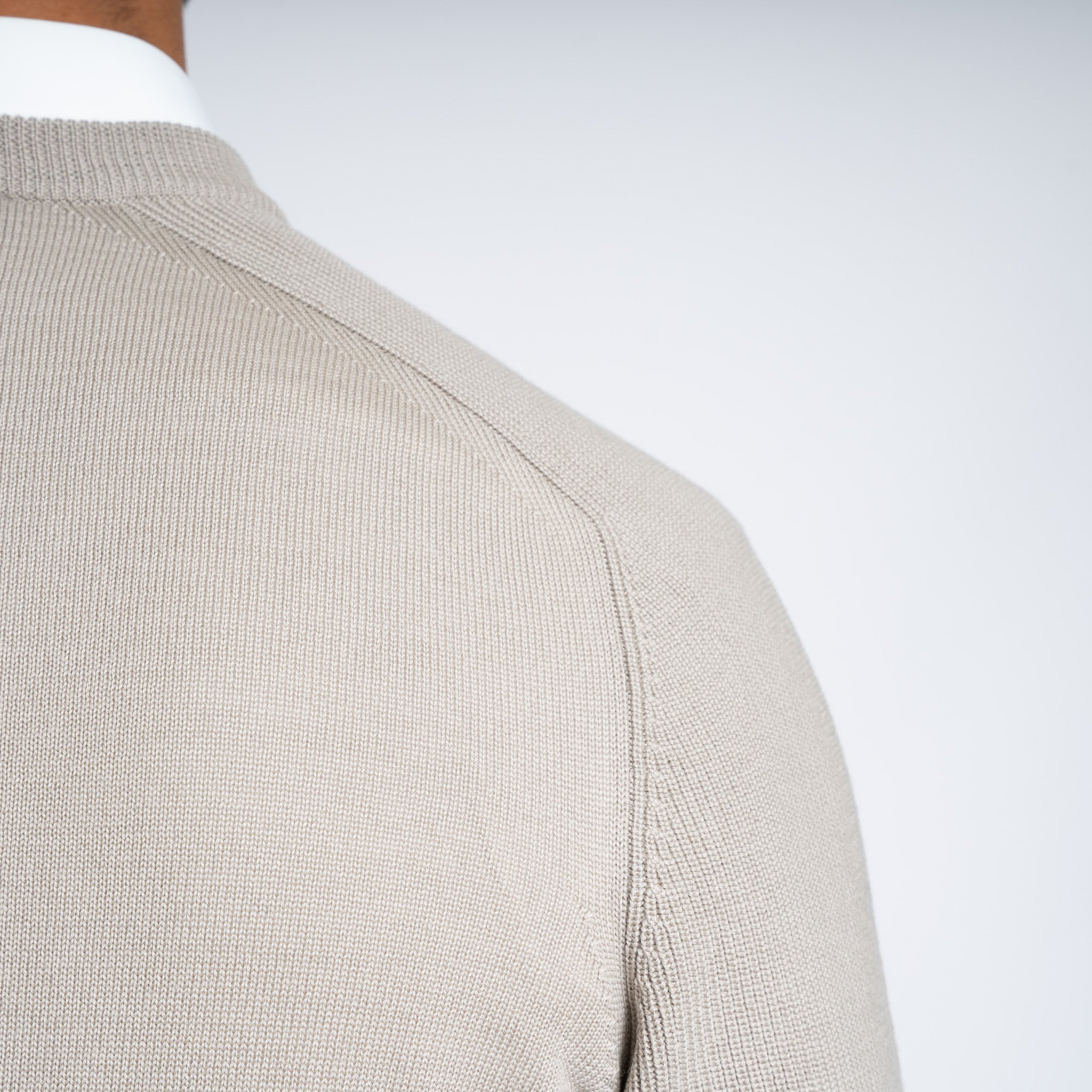 Gran Sasso Gebreide Trui Ronde Hals Beige | Rain Wool