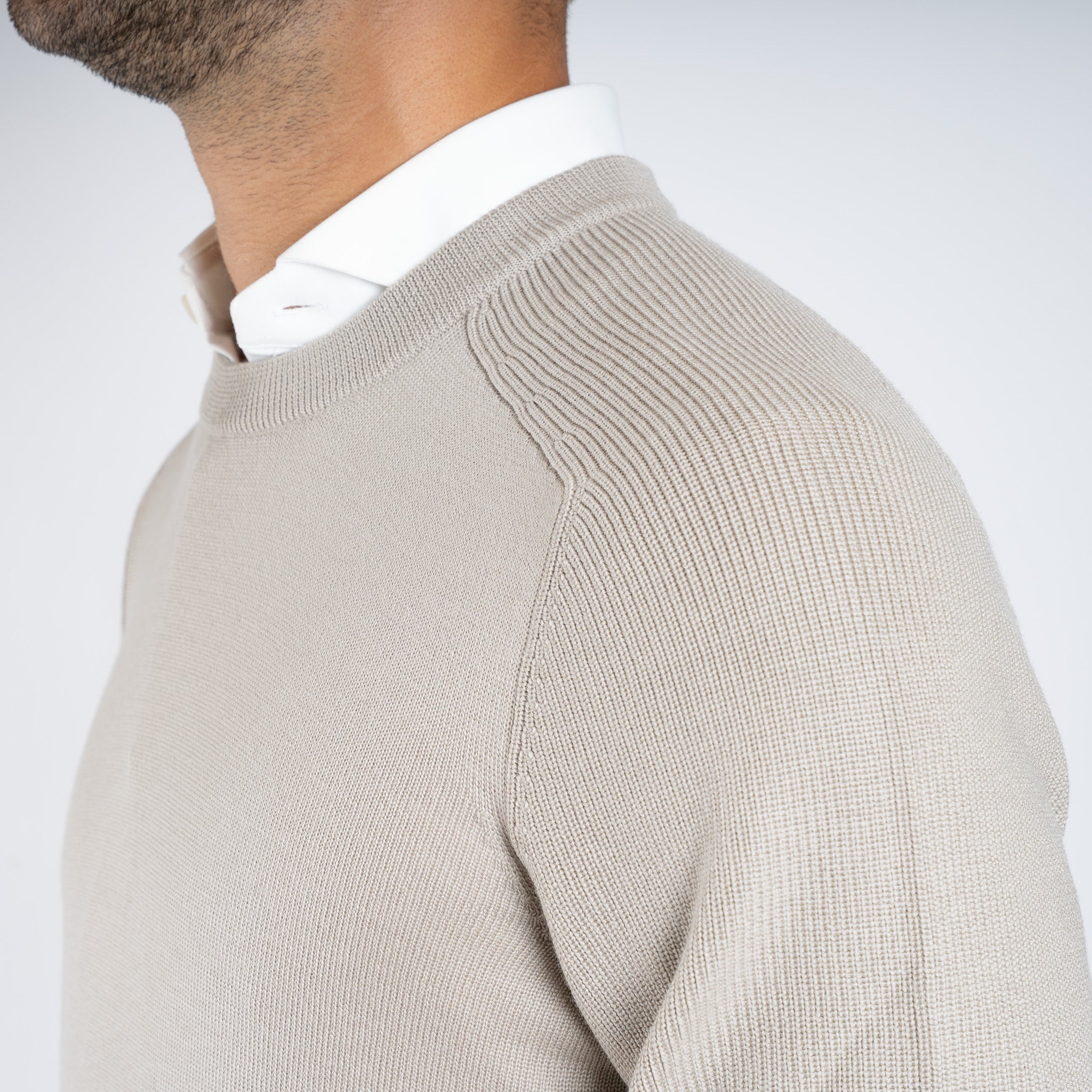 Gran Sasso Gebreide Trui Ronde Hals Beige | Rain Wool