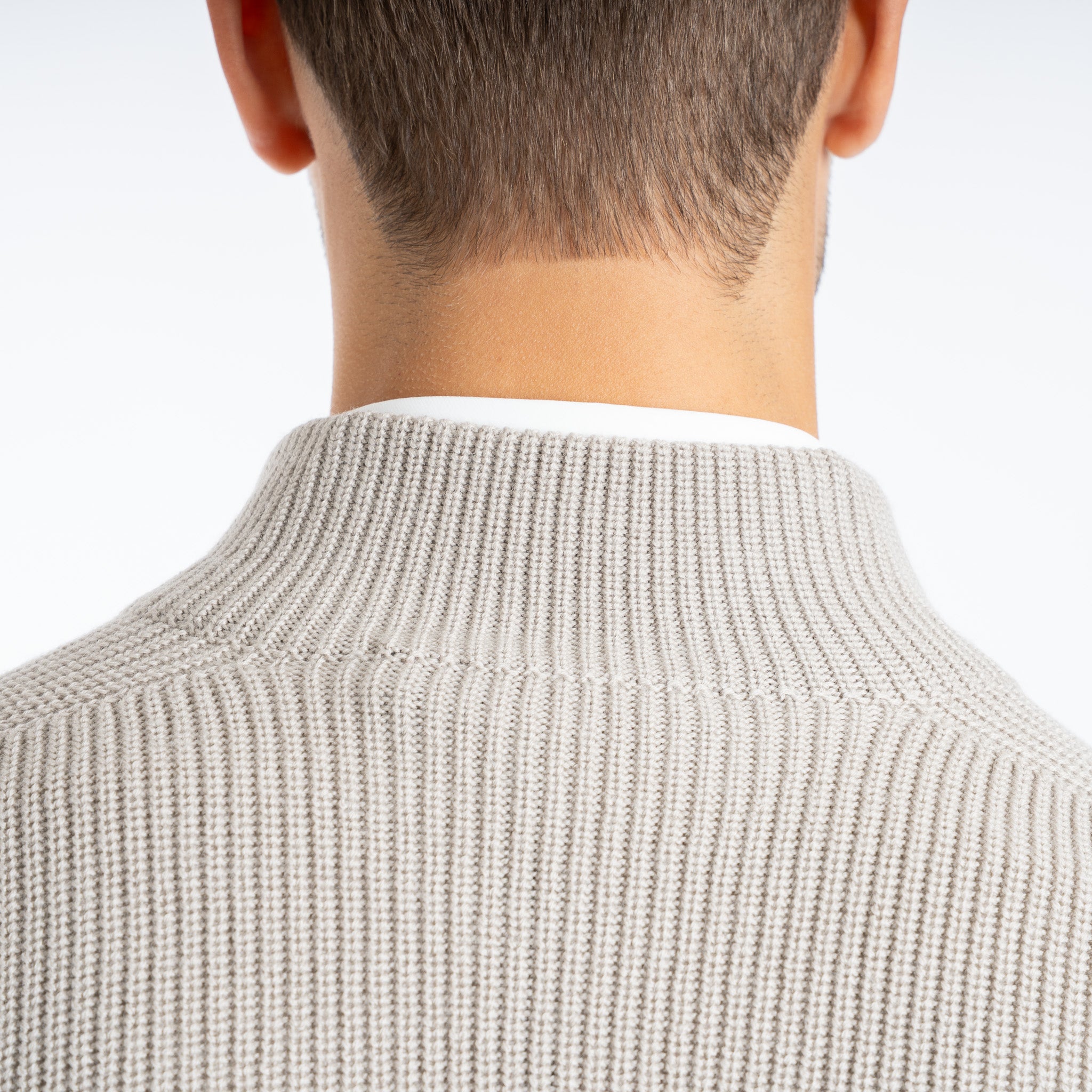 Gran Sasso Gebreide trui met Rits Beige | Rain Wool
