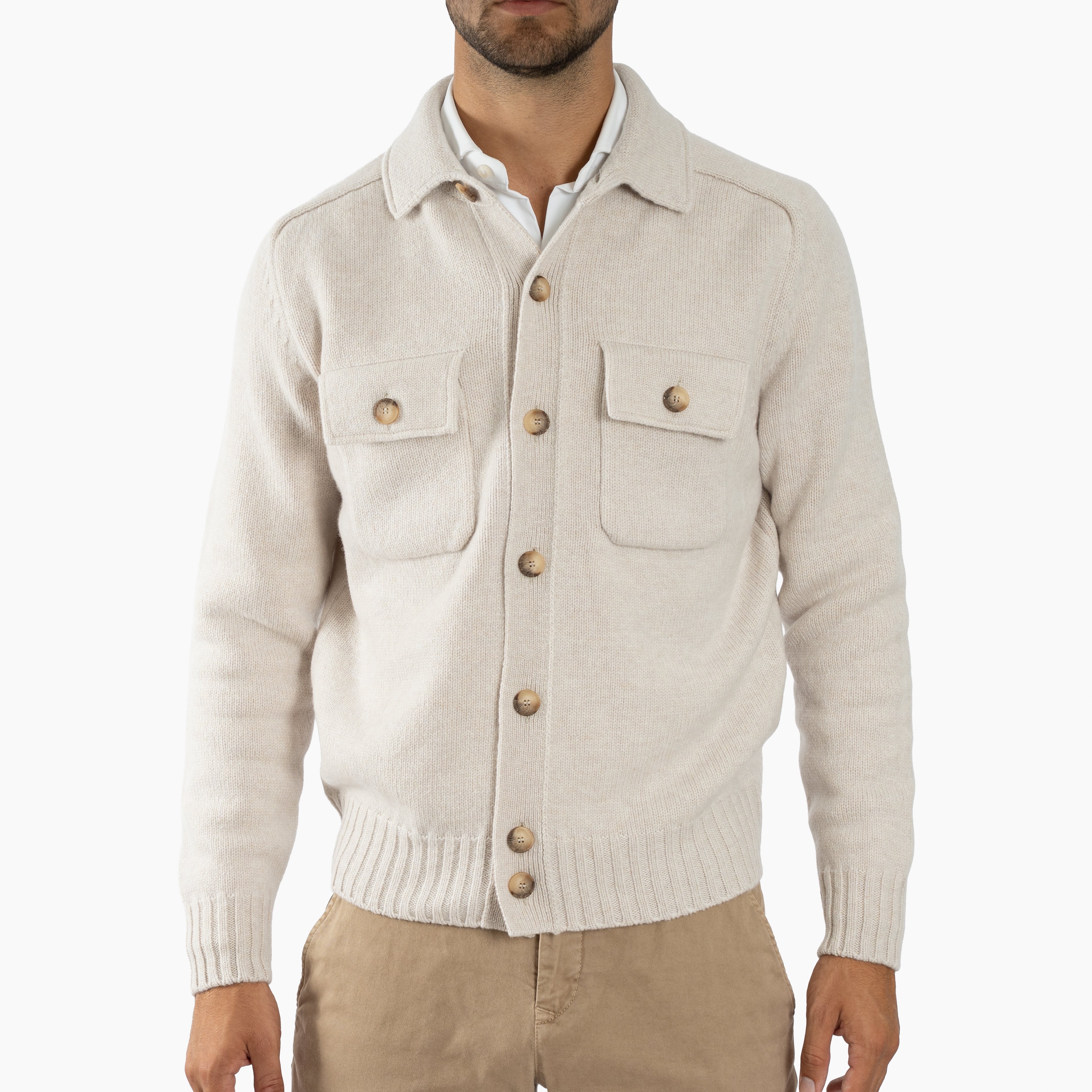 Gran Sasso Gebreid Knoopvest Beige | Super Geelong