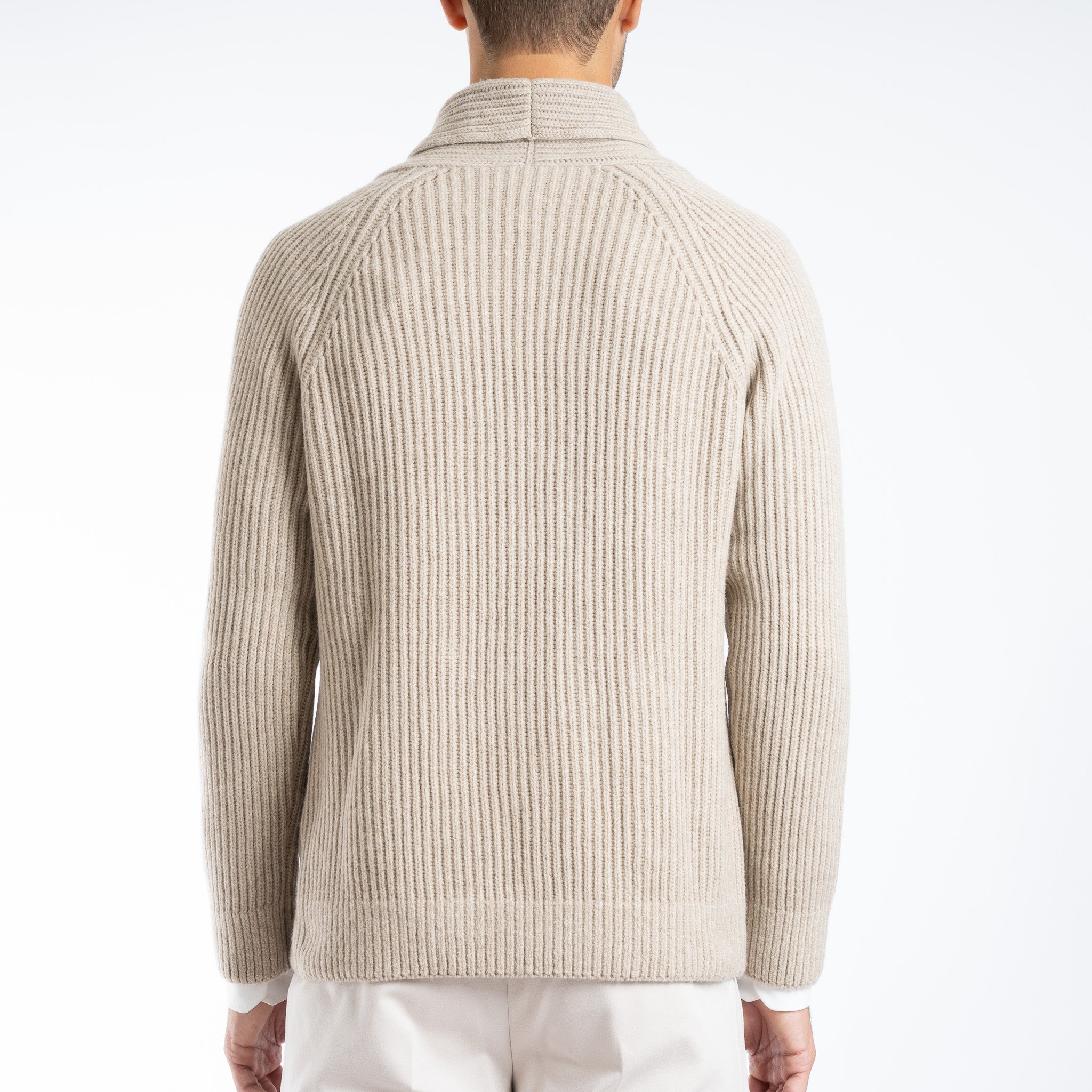 Gran Sasso Double-Breasted Cardigan Beige | Super Geelong