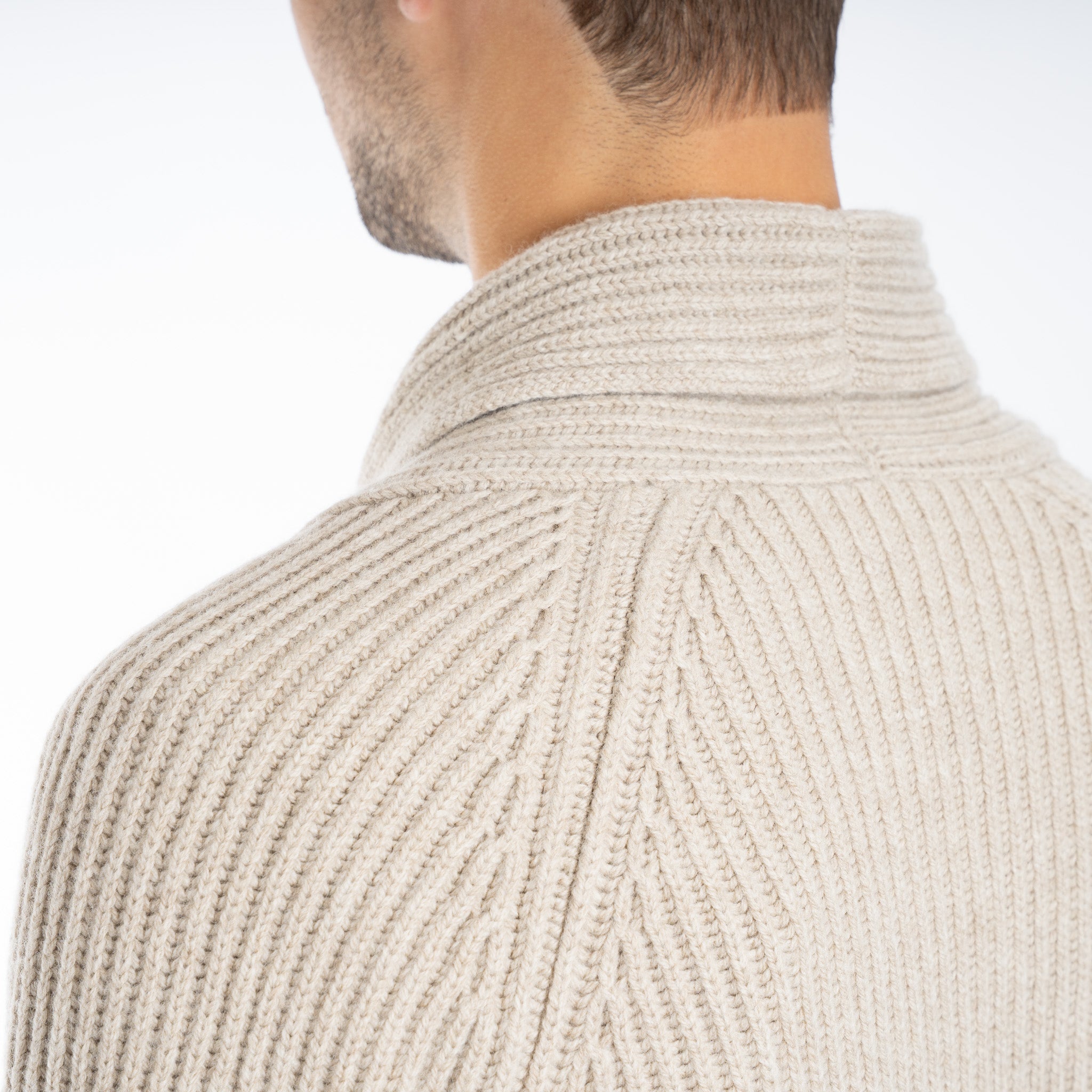 Gran Sasso Double-Breasted Cardigan Beige | Super Geelong