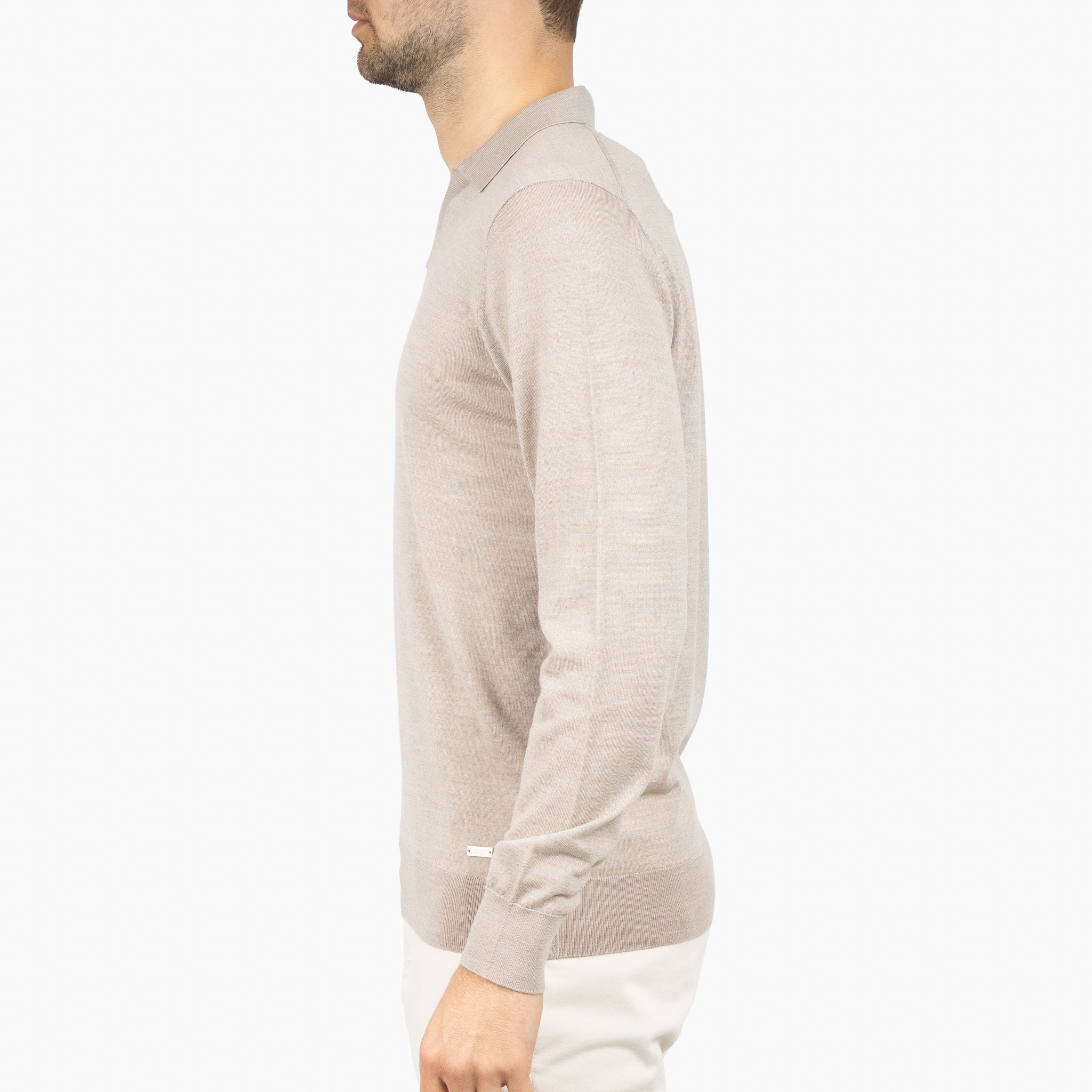 SEVEN DIALS Gebreide Buttonless Polotrui Beige | Blake