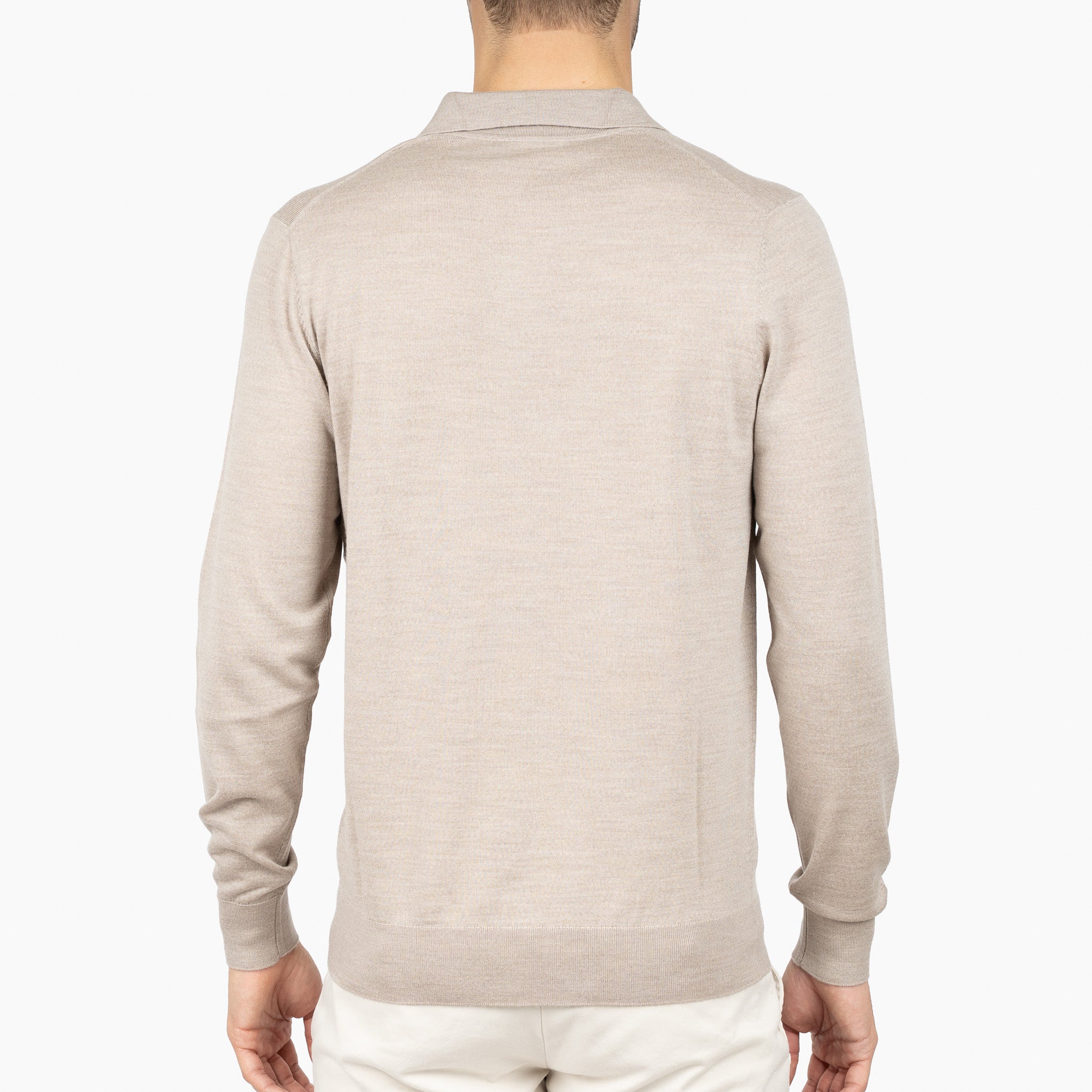 SEVEN DIALS Gebreide Buttonless Polotrui Beige | Blake