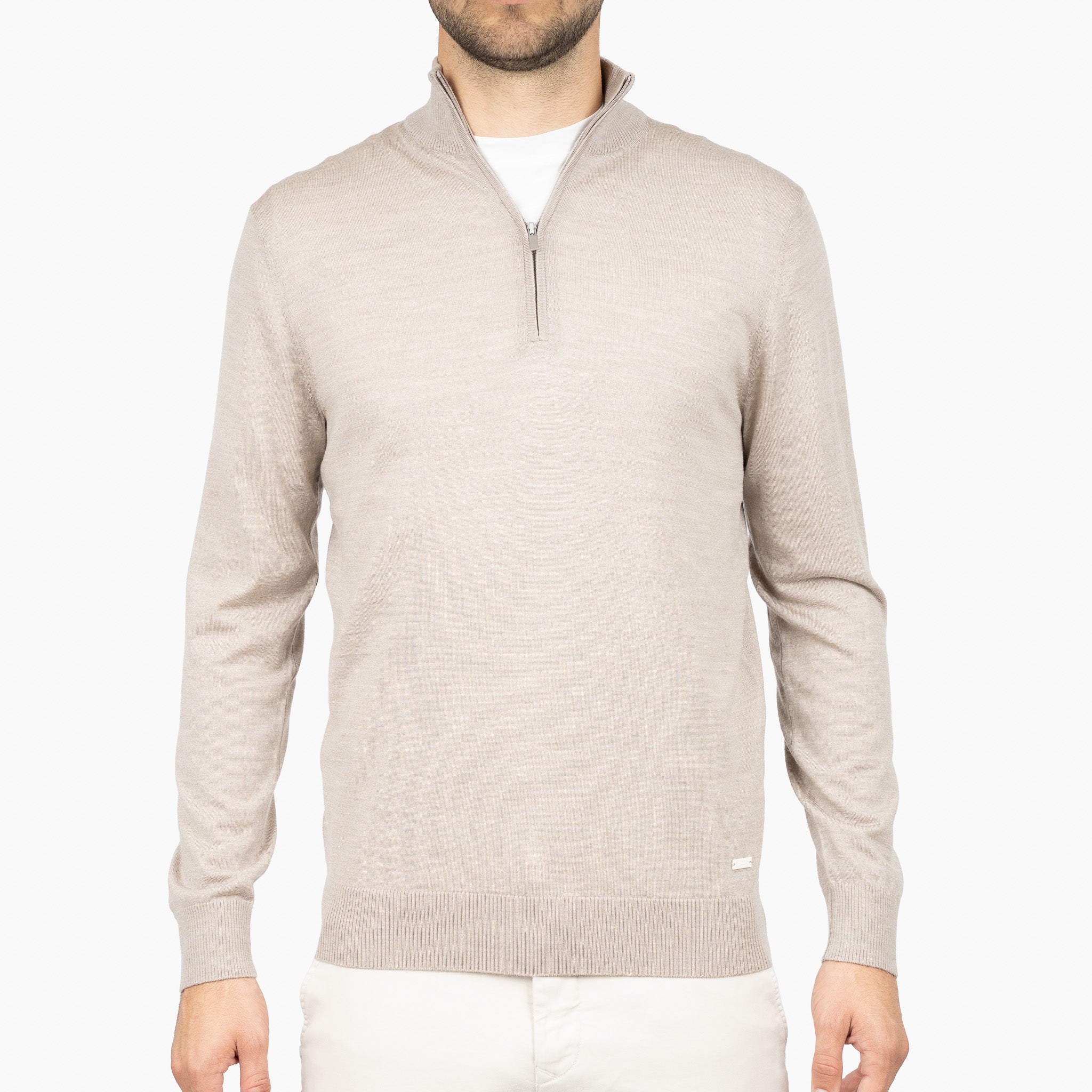 SEVEN DIALS Gebreide Trui met Rits Beige | Bothe