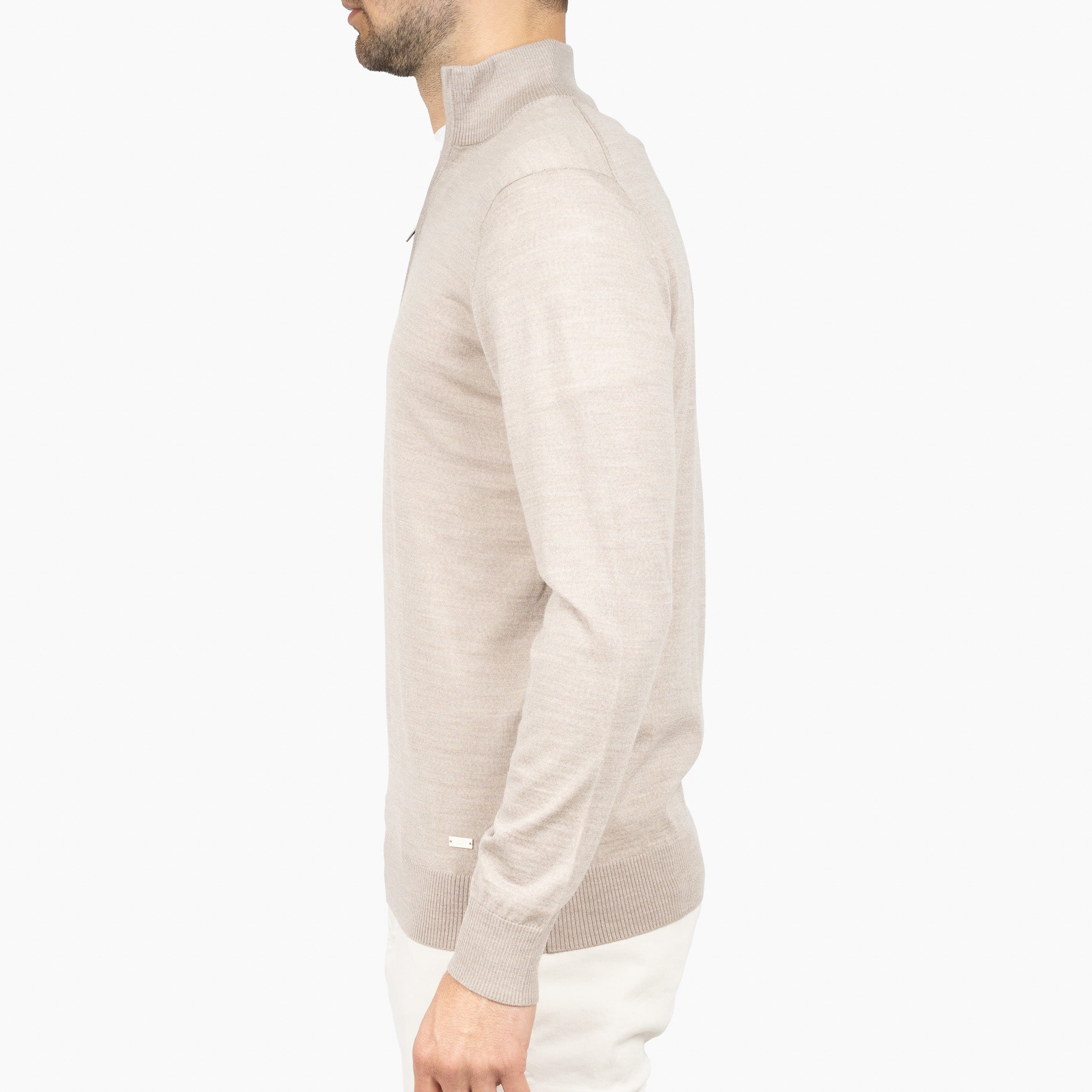 SEVEN DIALS Gebreide Trui met Rits Beige | Bothe