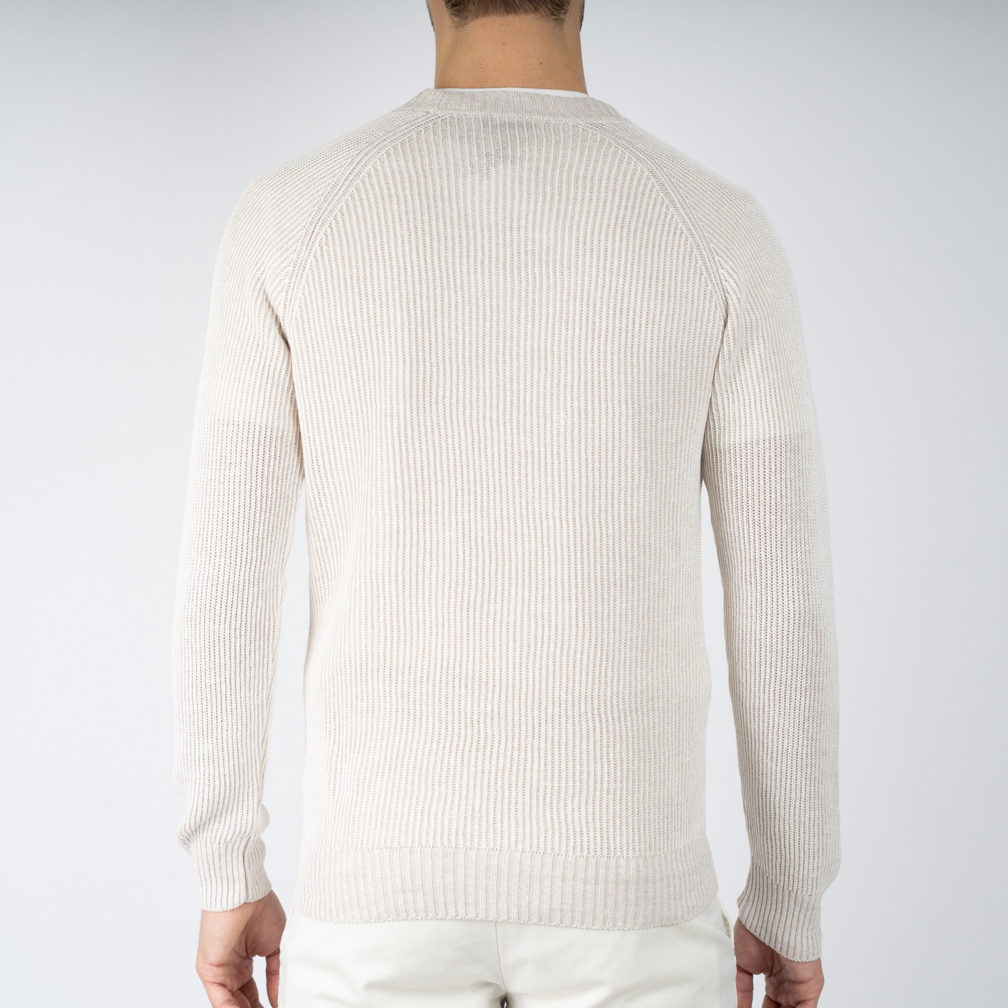 Gran Sasso Gebreide Trui Ronde Hals Beige | Lino - Cotone