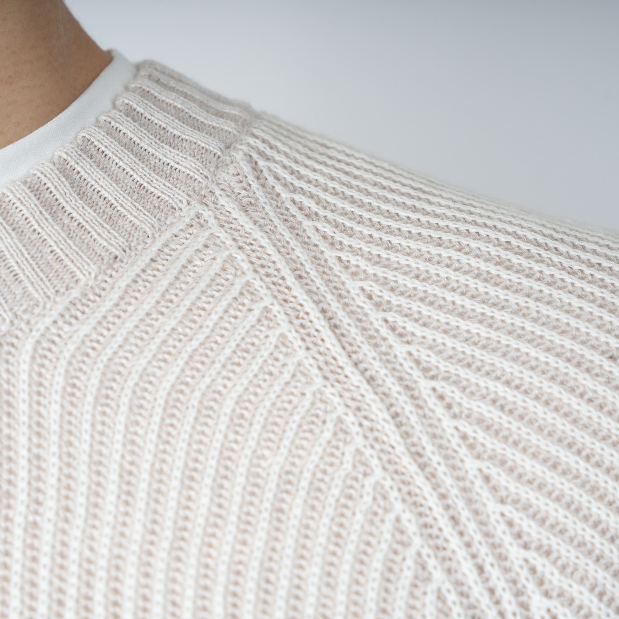 Gran Sasso Gebreide Trui Ronde Hals Beige | Lino - Cotone