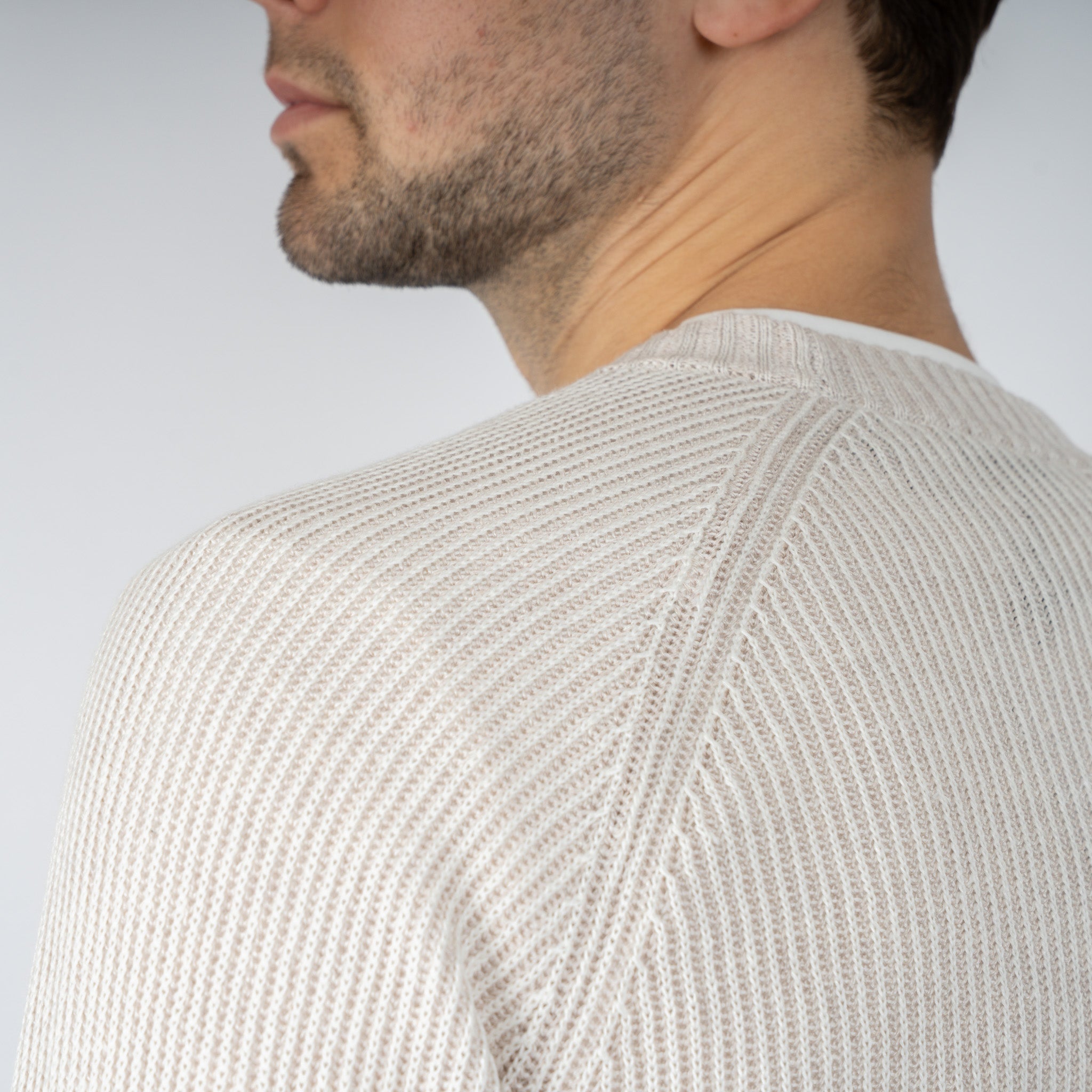 Gran Sasso Gebreide Trui Ronde Hals Beige | Lino - Cotone