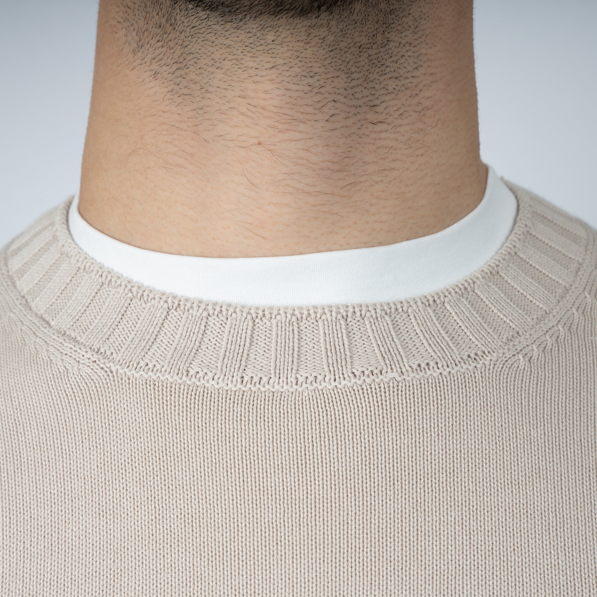 Gran Sasso Gebreide Trui Ronde Hals Beige | Egyptian Cotton