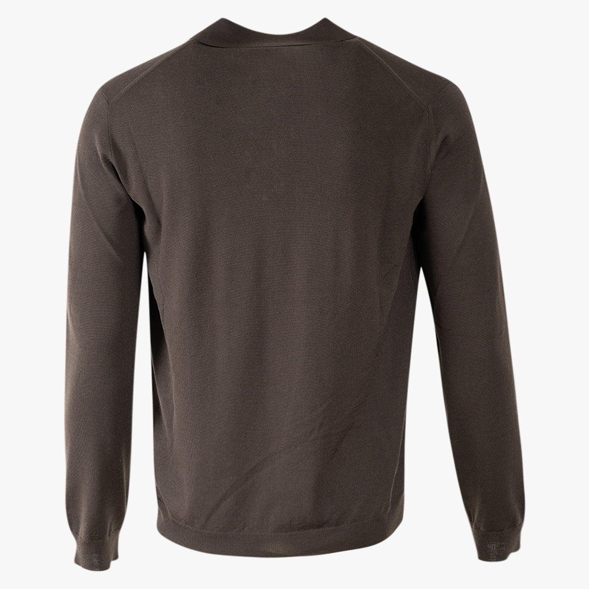 Zanone Gebreide Polo Lange Mouw Bruin | Flexwool