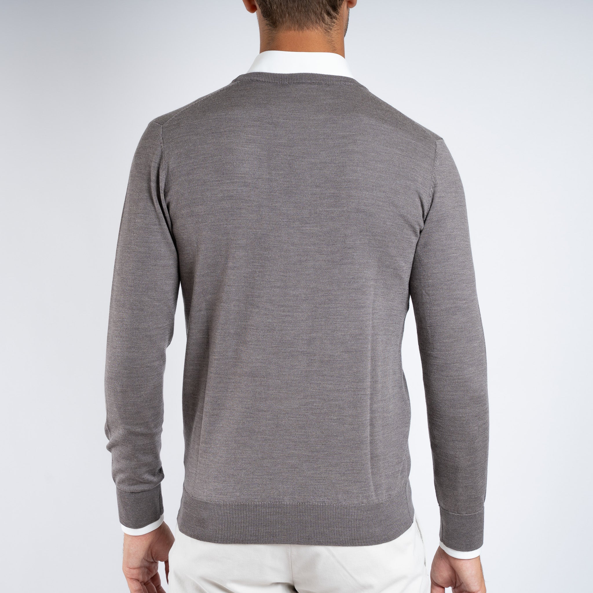 SEVEN DIALS Gebreide Ronde Hals Trui Taupe | Denley