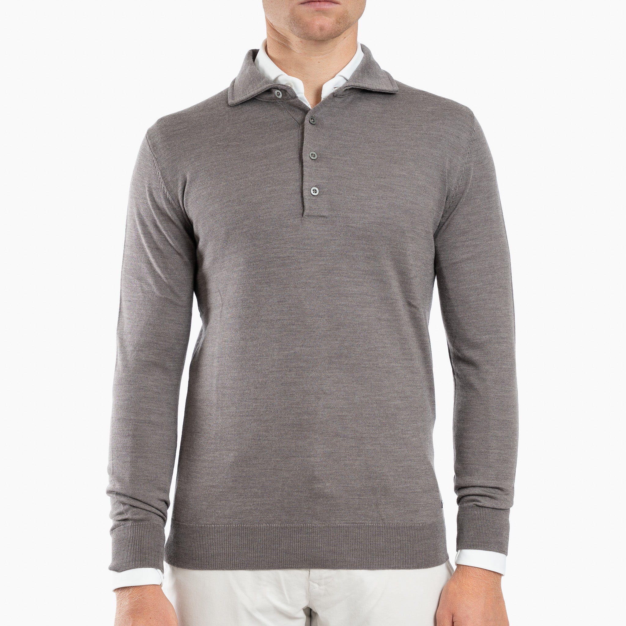 SEVEN DIALS Gebreide Polotrui Taupe | Cooper