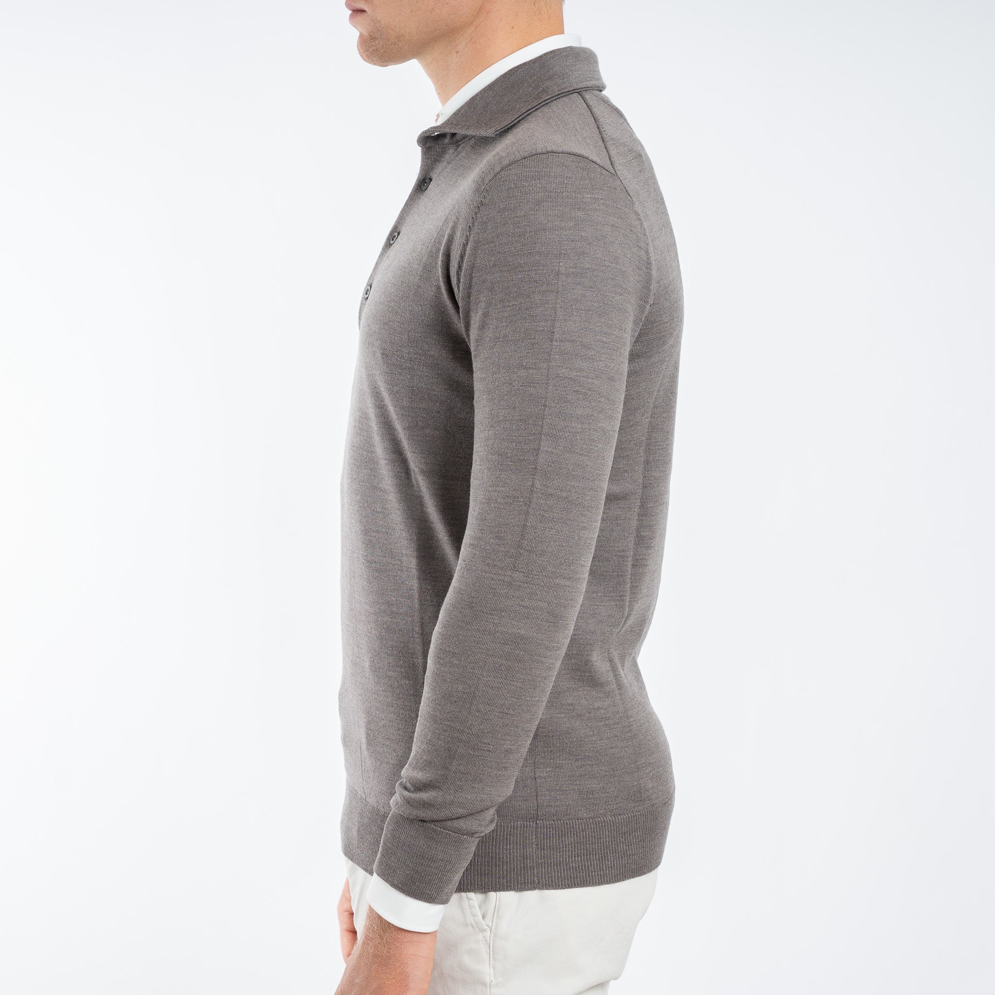 SEVEN DIALS Gebreide Polotrui Taupe | Cooper